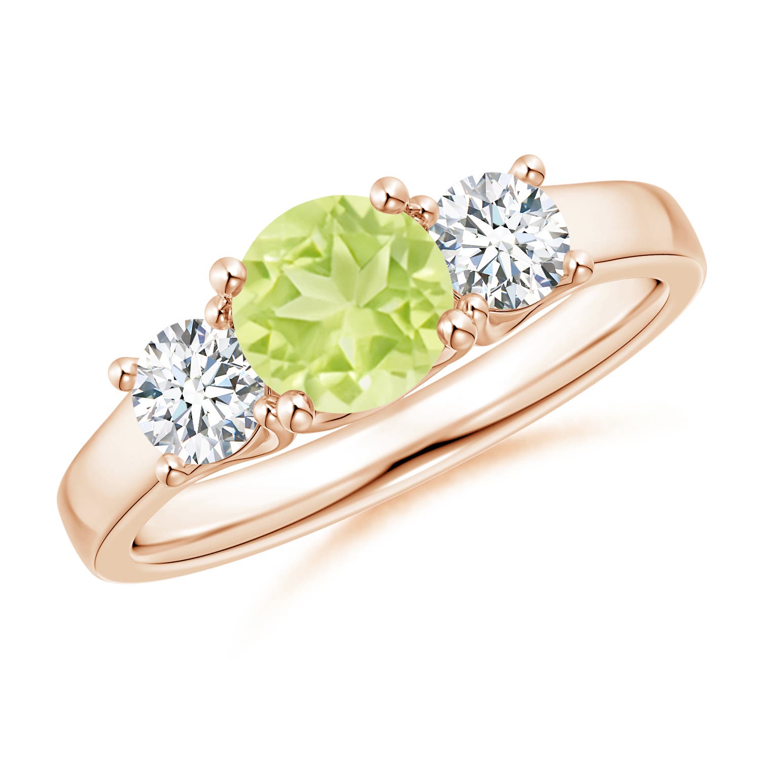 A - Peridot / 1.41 CT / 14 KT Rose Gold