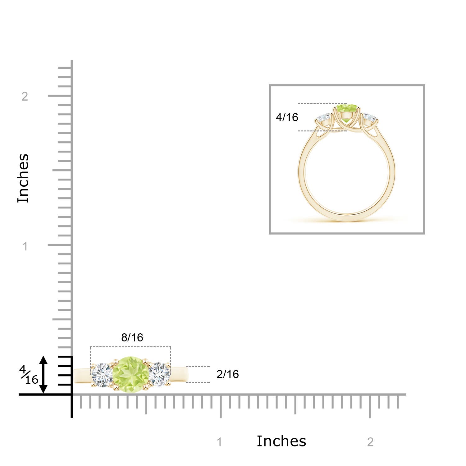 A - Peridot / 1.41 CT / 14 KT Yellow Gold