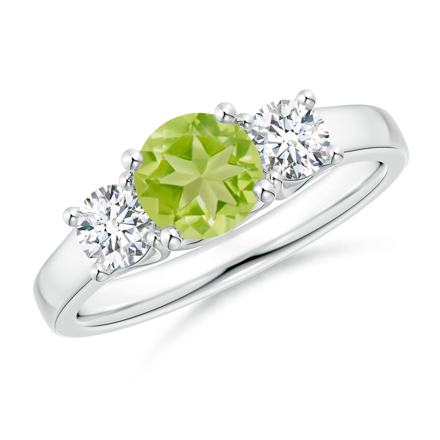 AA - Peridot / 1.41 CT / 14 KT White Gold