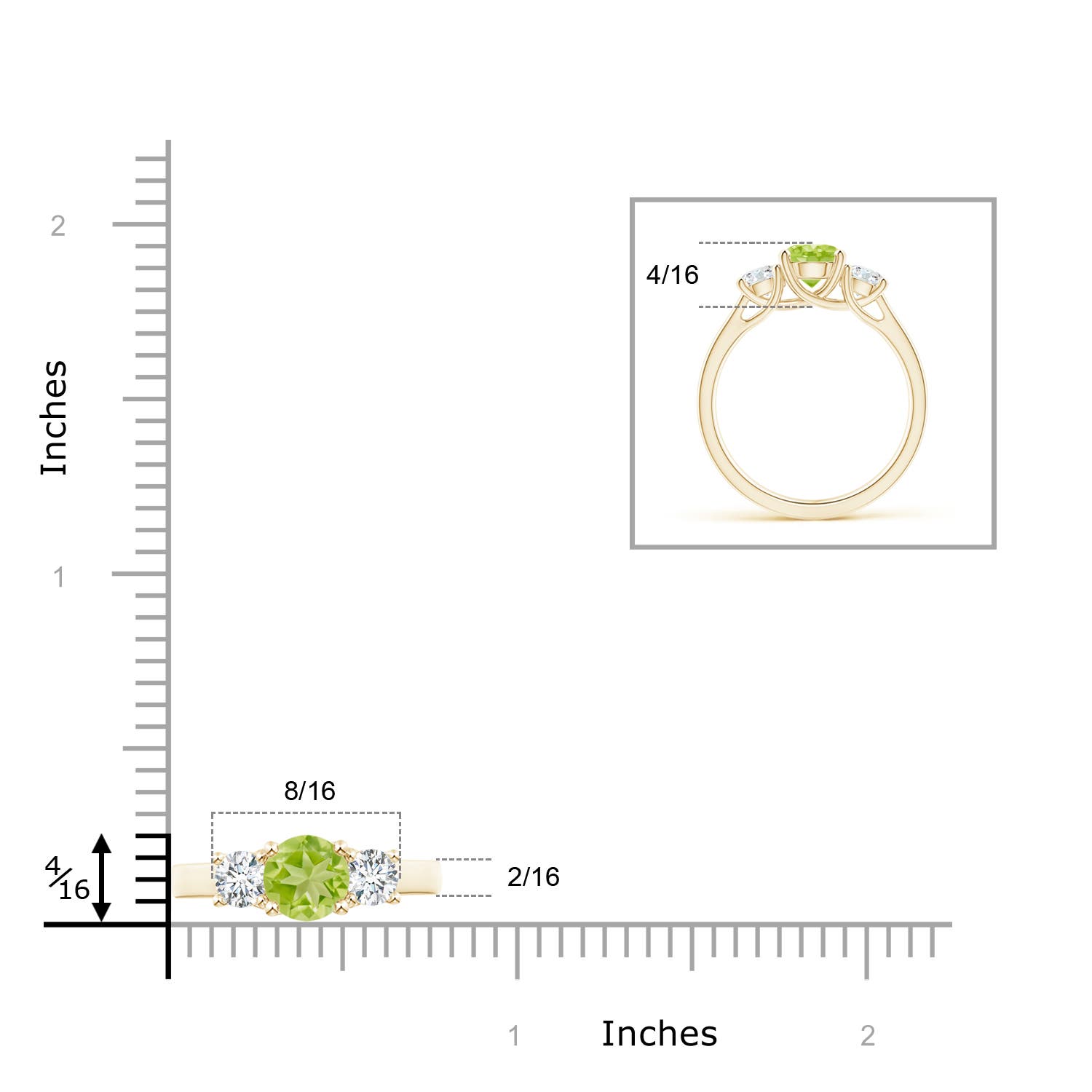 AA - Peridot / 1.41 CT / 14 KT Yellow Gold