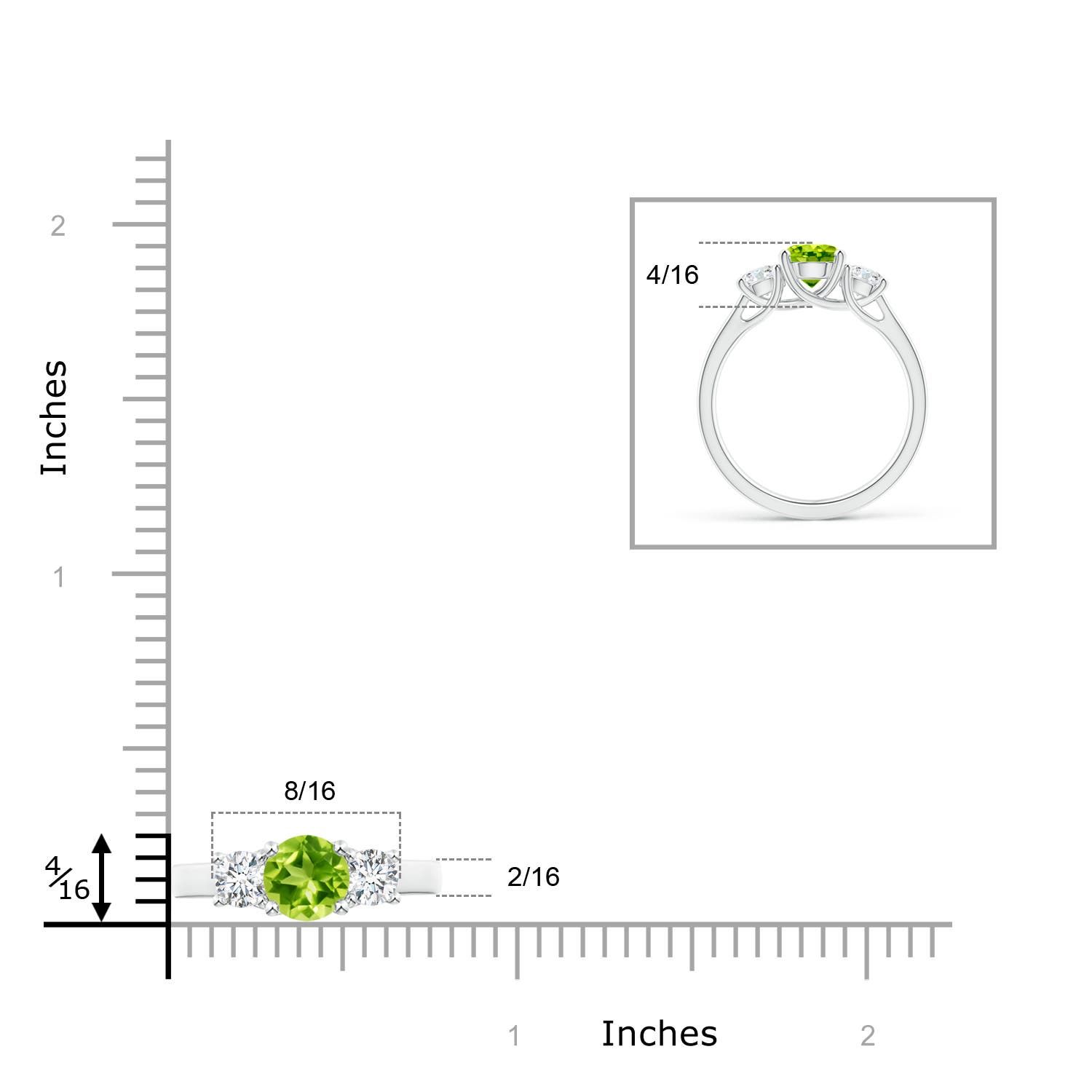 AAA - Peridot / 1.41 CT / 14 KT White Gold