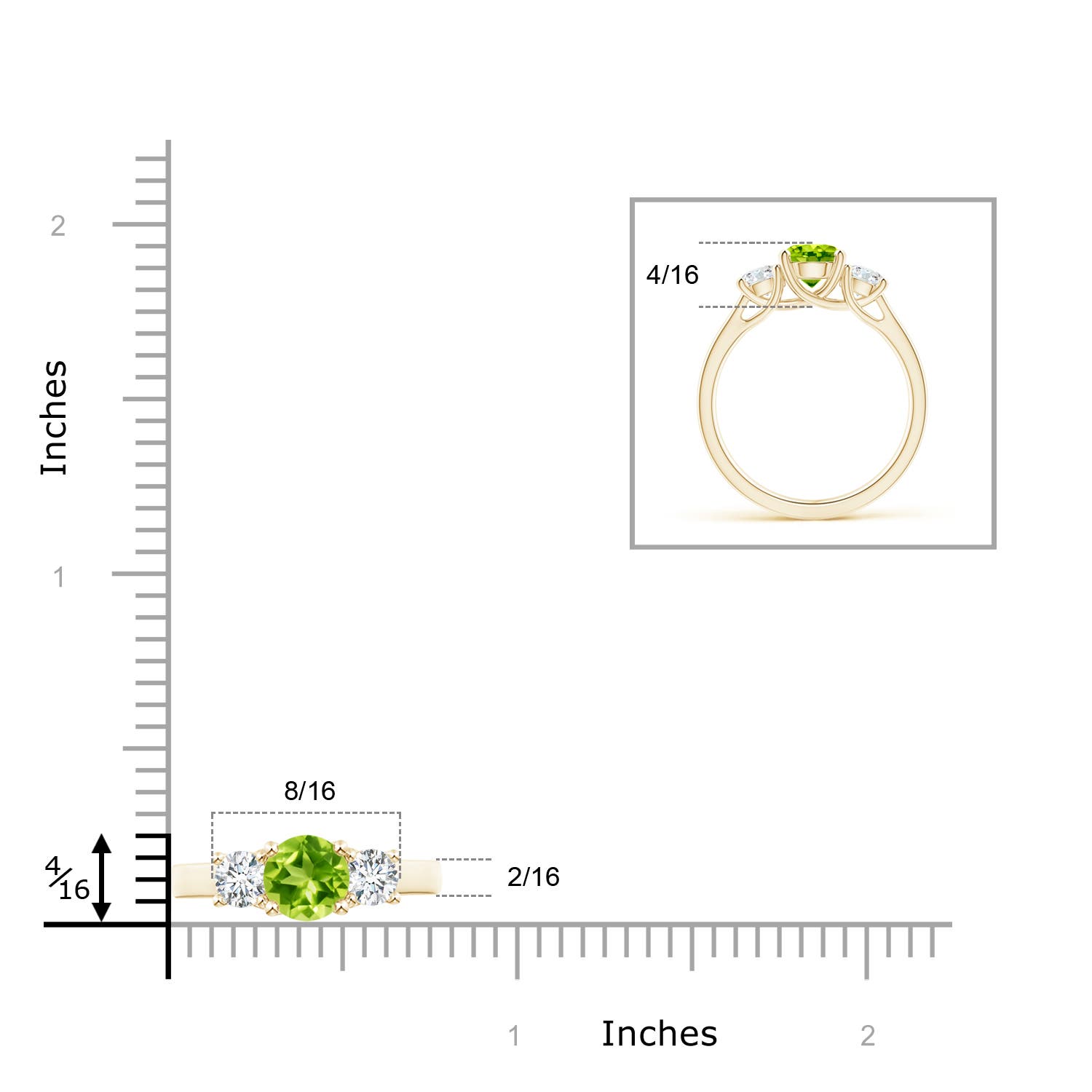 AAA - Peridot / 1.41 CT / 14 KT Yellow Gold