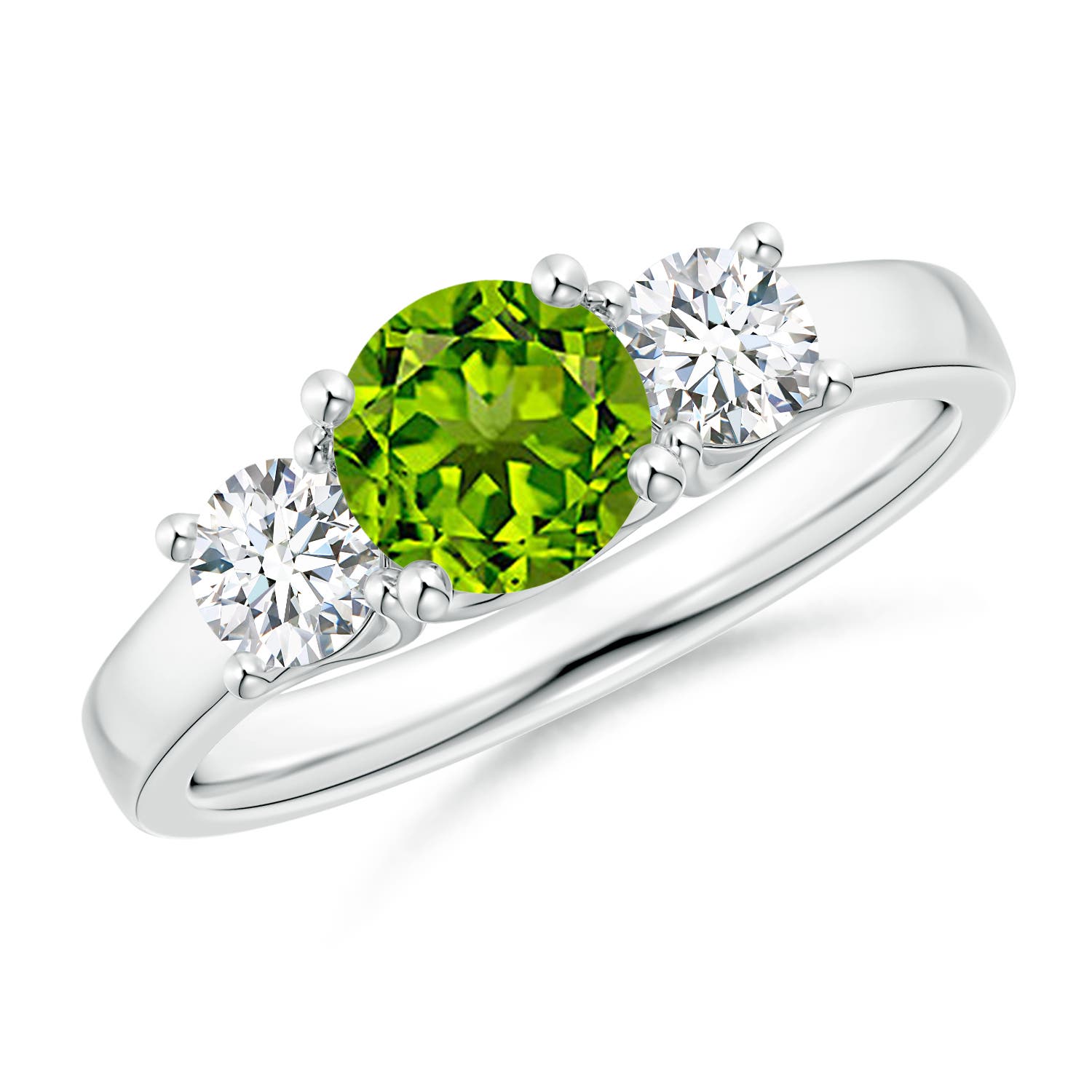 AAAA - Peridot / 1.41 CT / 14 KT White Gold