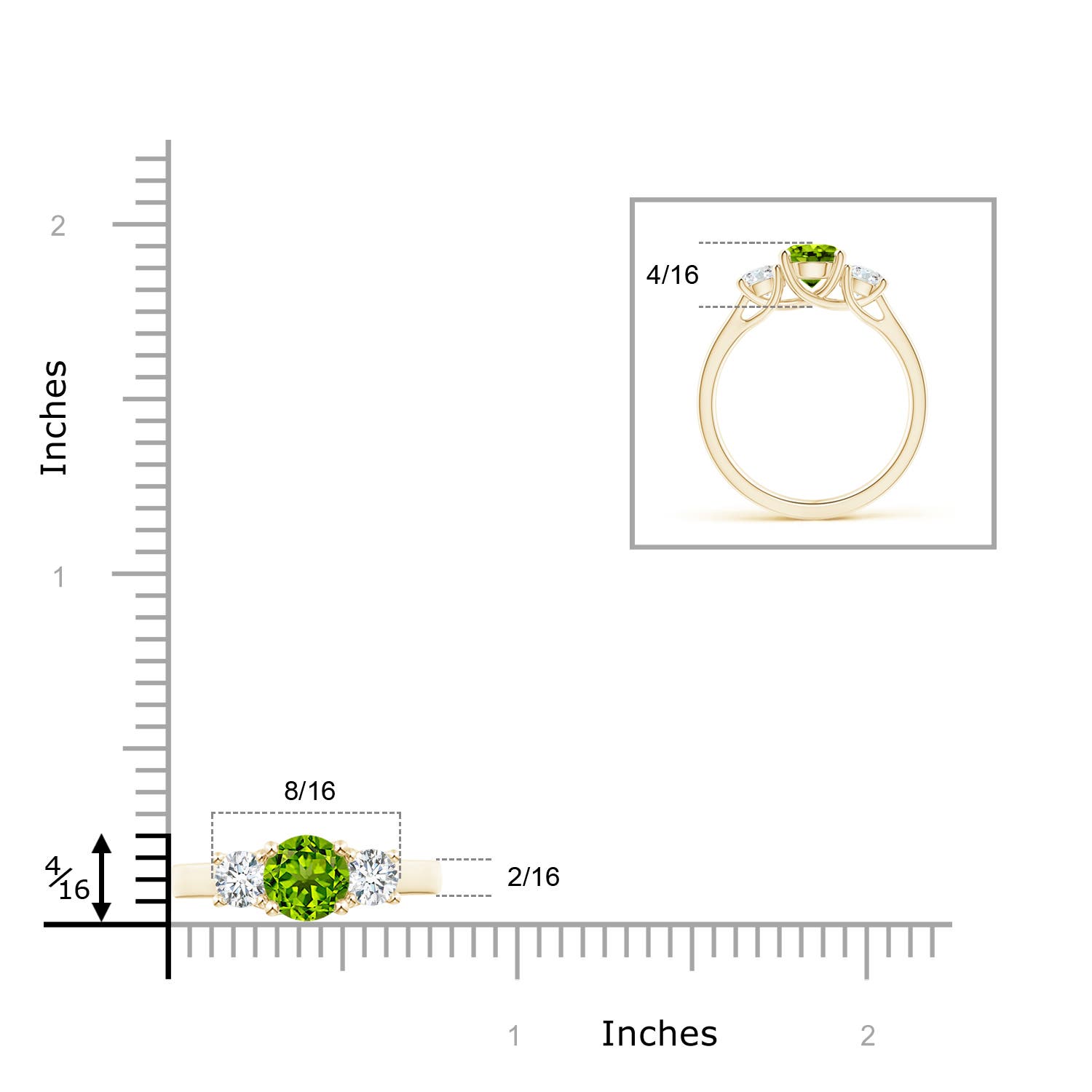 AAAA - Peridot / 1.41 CT / 14 KT Yellow Gold