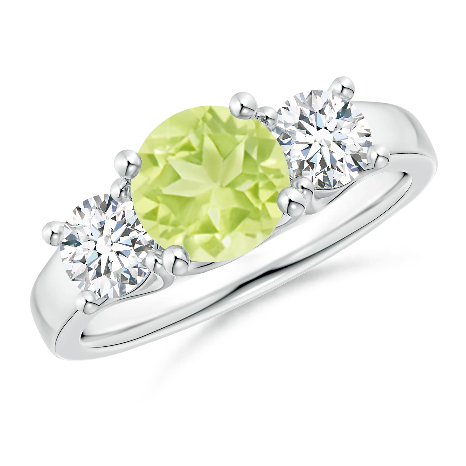 A - Peridot / 2.1 CT / 14 KT White Gold