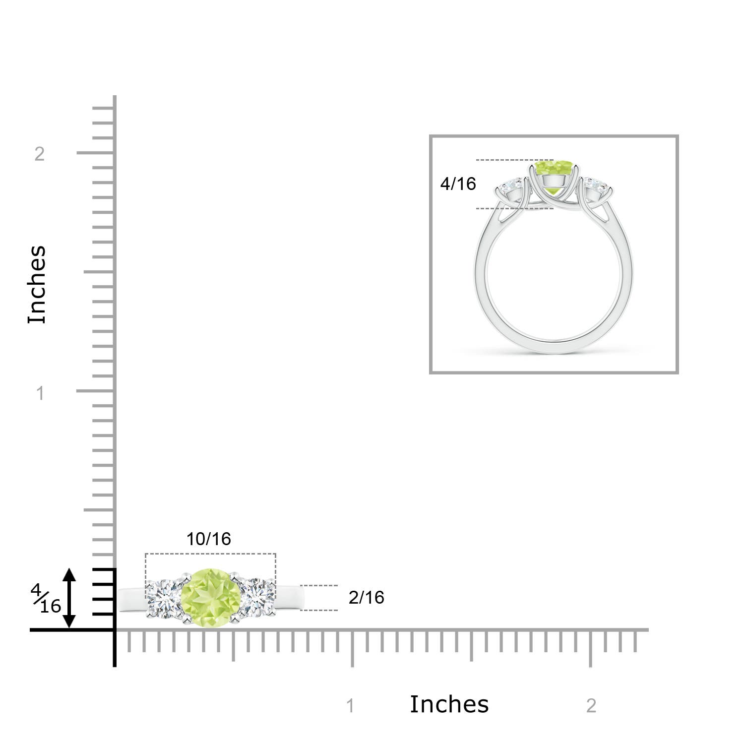 A - Peridot / 2.1 CT / 14 KT White Gold