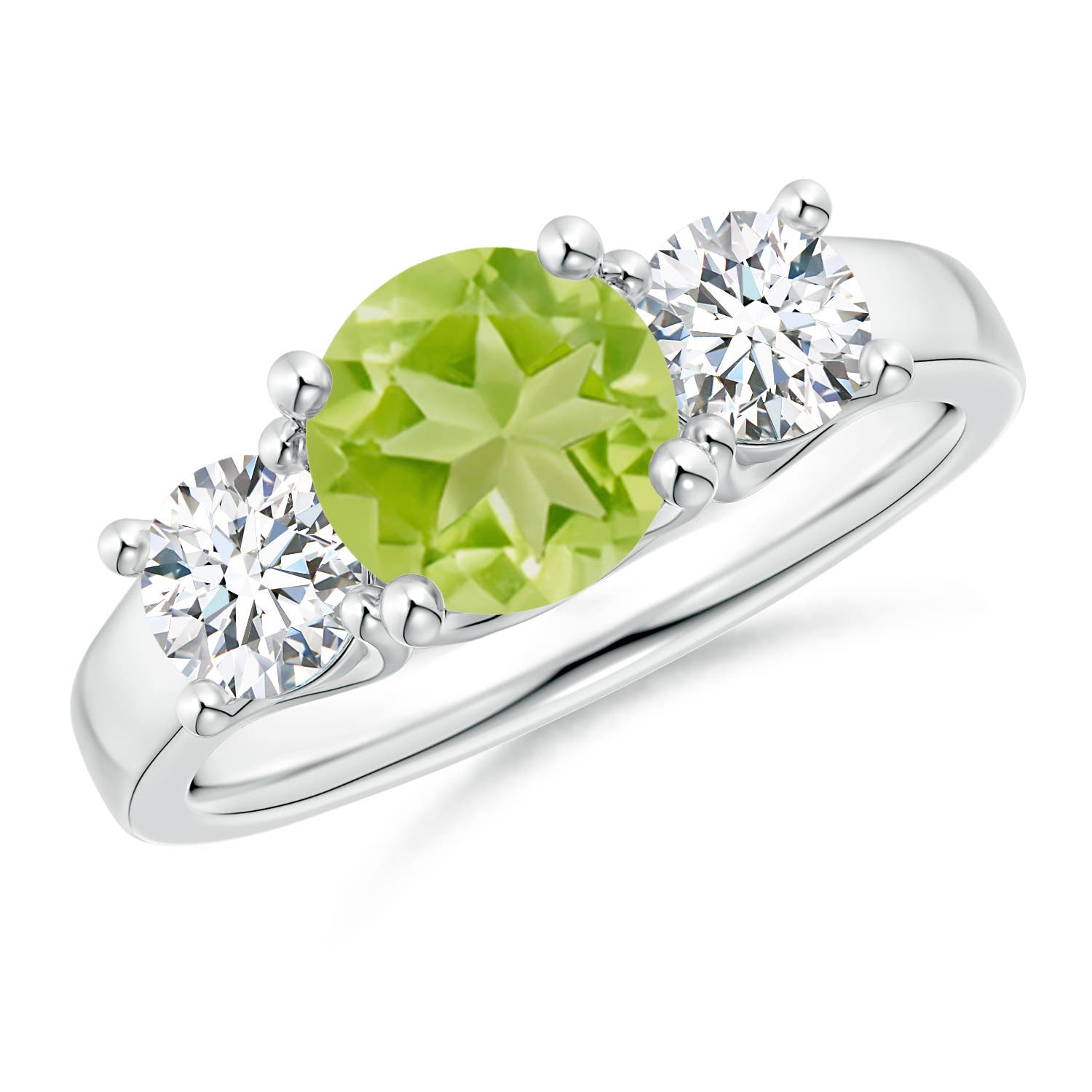 AA - Peridot / 2.1 CT / 14 KT White Gold