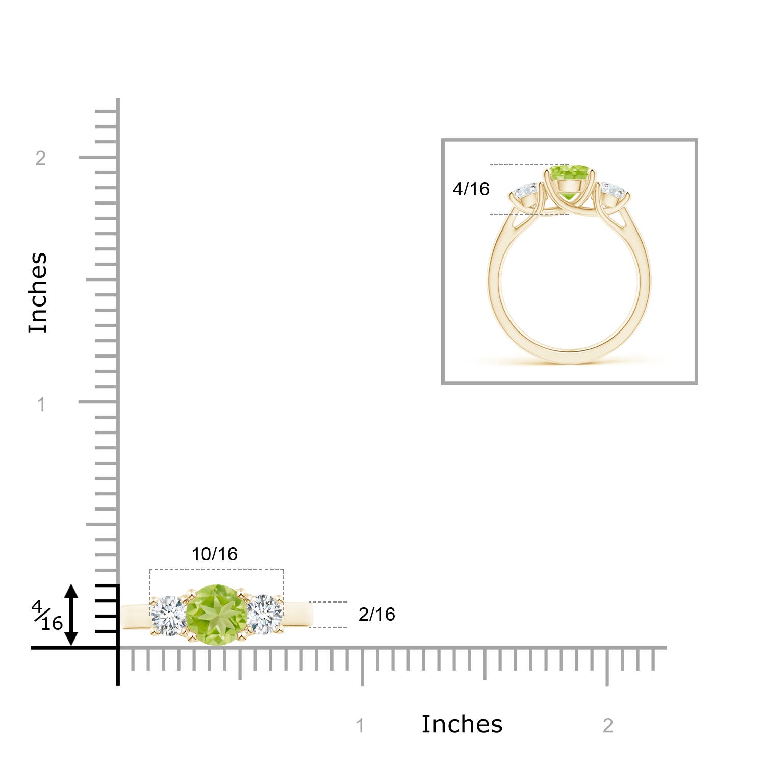 AA - Peridot / 2.1 CT / 14 KT Yellow Gold