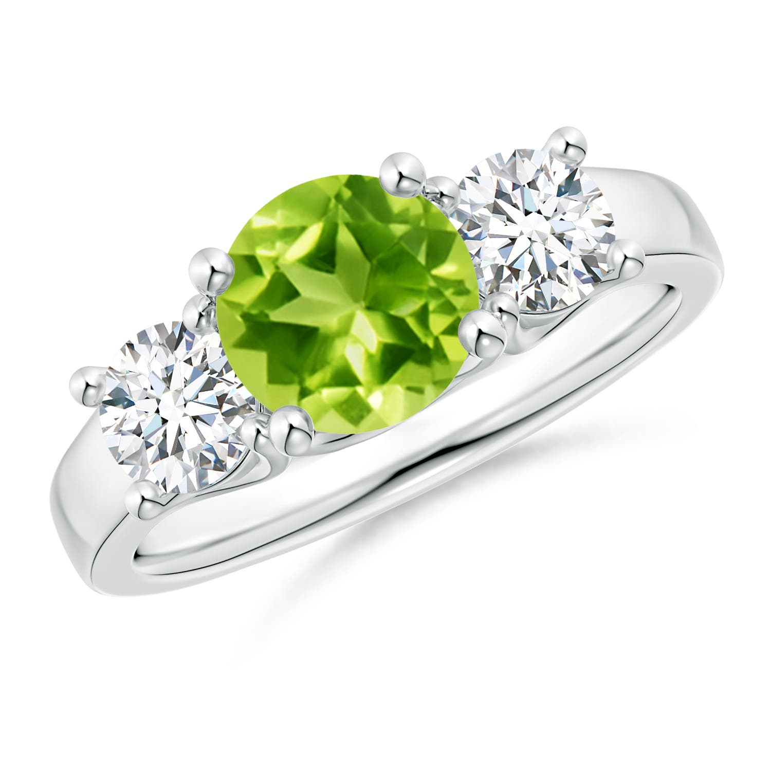 AAA - Peridot / 2.1 CT / 14 KT White Gold