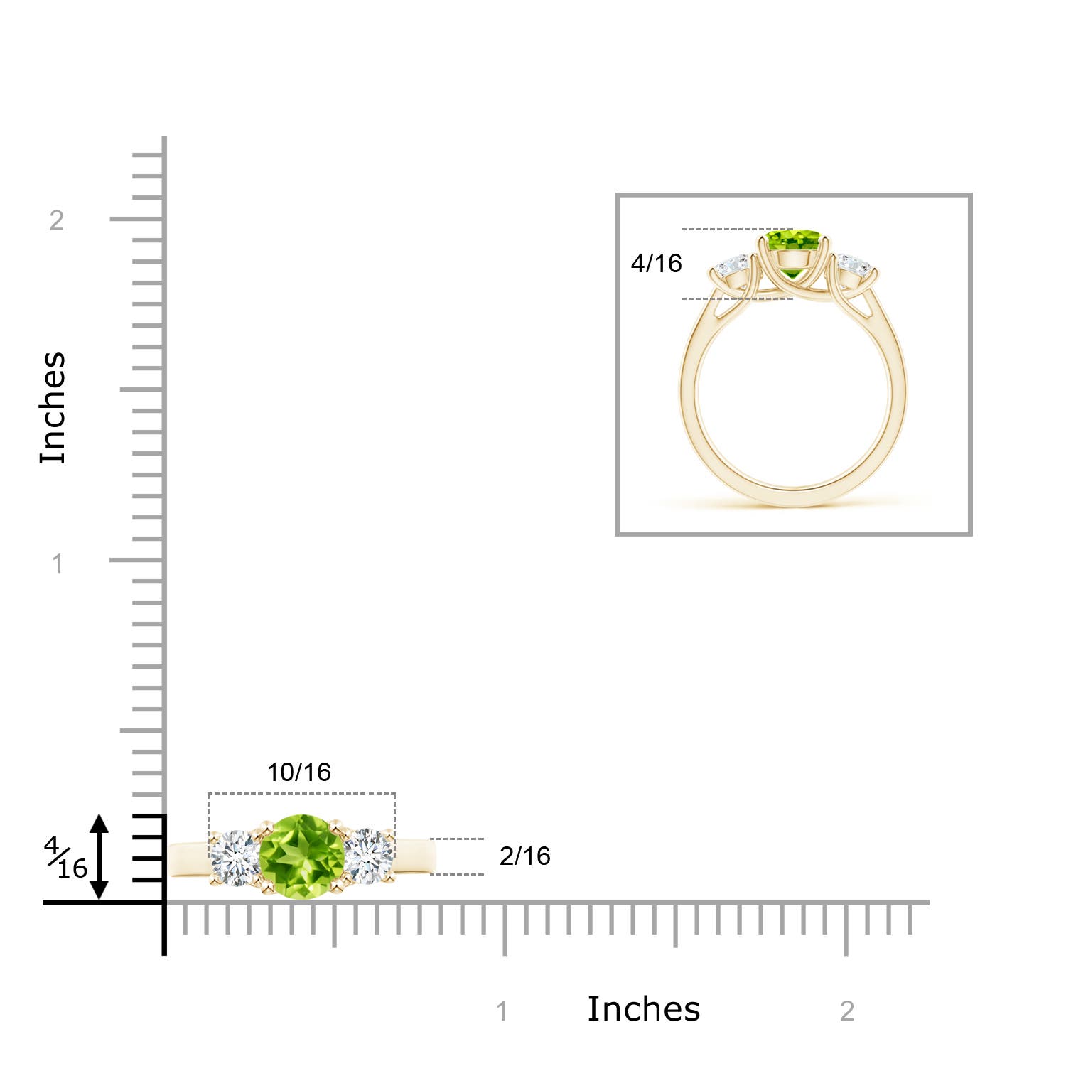 AAA - Peridot / 2.1 CT / 14 KT Yellow Gold