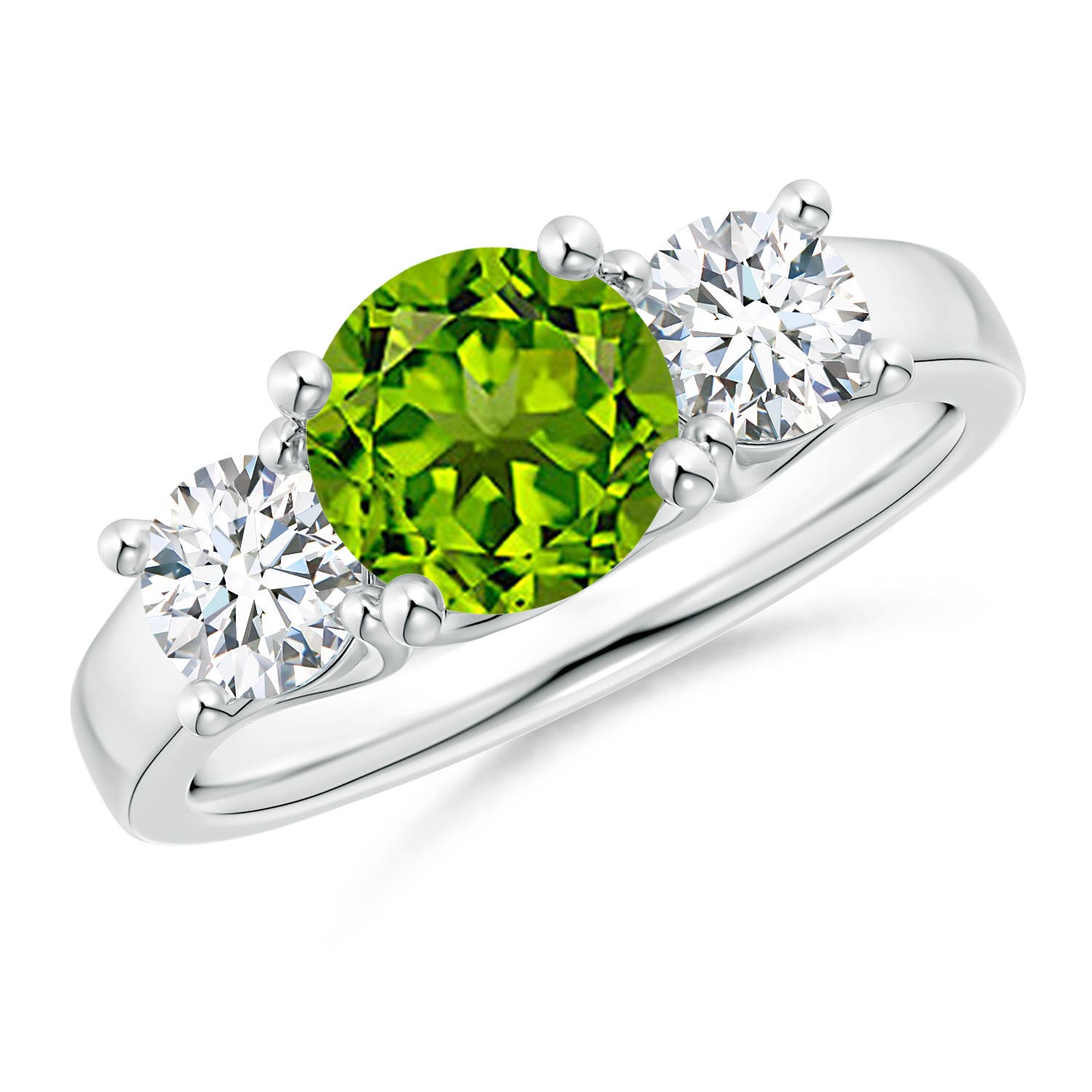 AAAA - Peridot / 2.1 CT / 14 KT White Gold