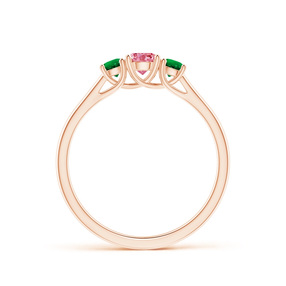 4mm AAAA Classic Round Fancy Intense Pink Diamond Three Stone Ring in Rose Gold side 199