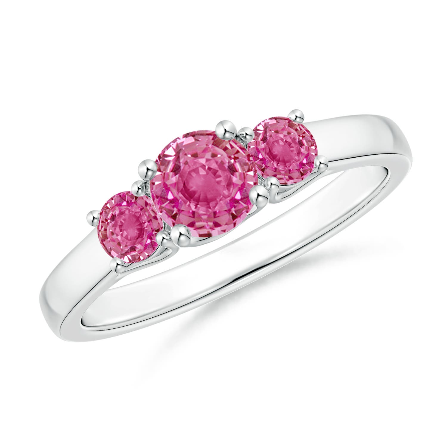 AAA - Pink Sapphire / 1.06 CT / 14 KT White Gold