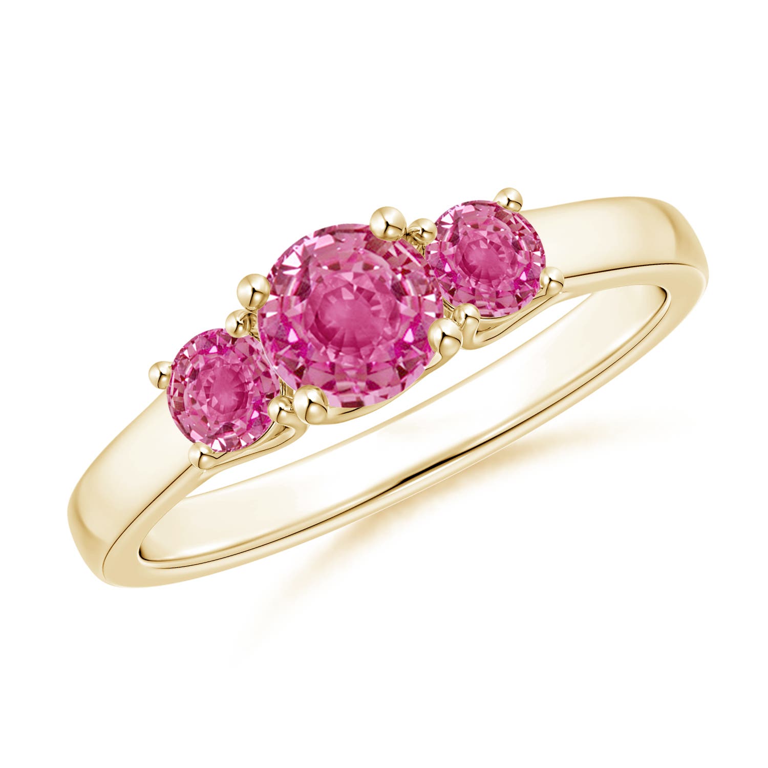 AAA - Pink Sapphire / 1.06 CT / 14 KT Yellow Gold