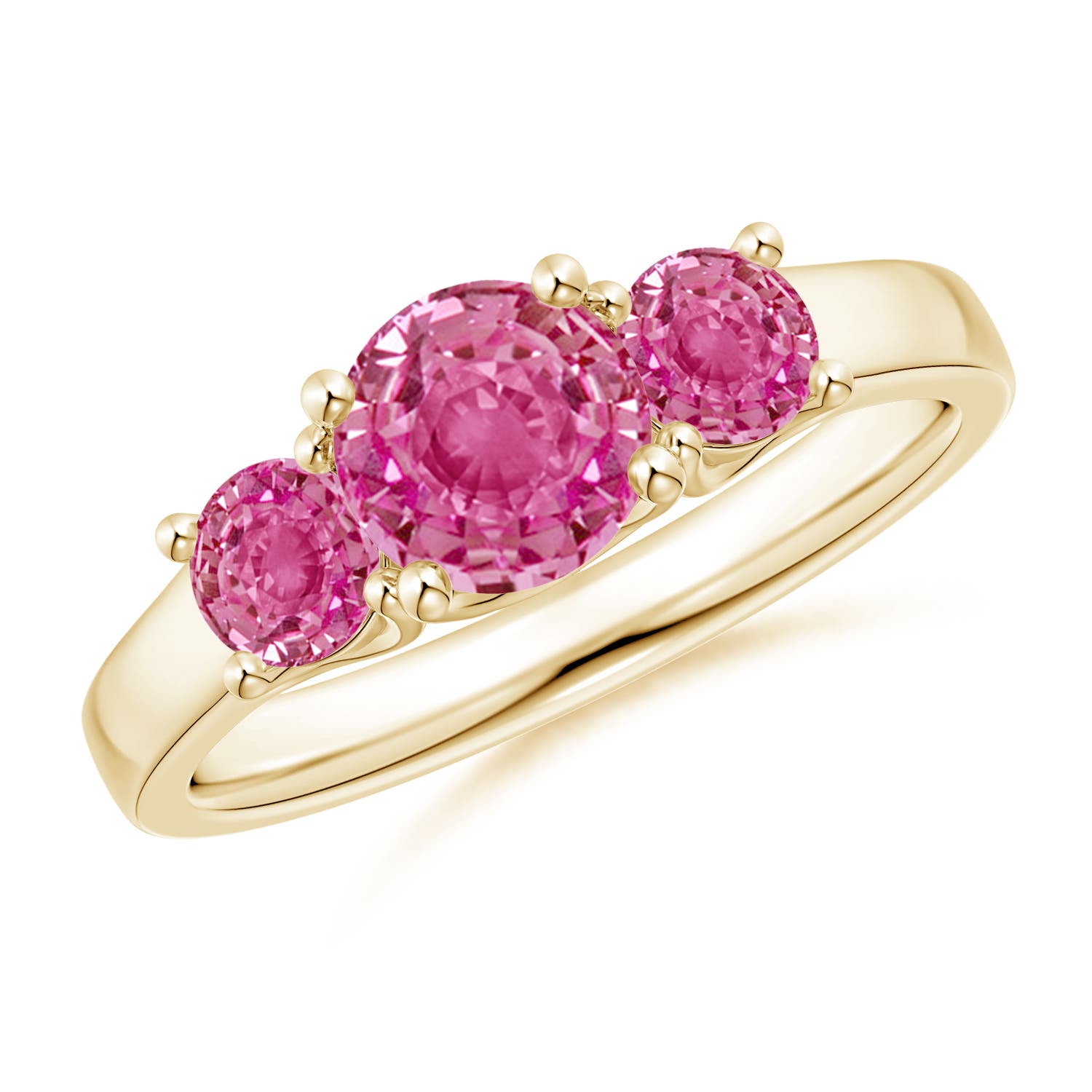 AAA - Pink Sapphire / 1.66 CT / 14 KT Yellow Gold