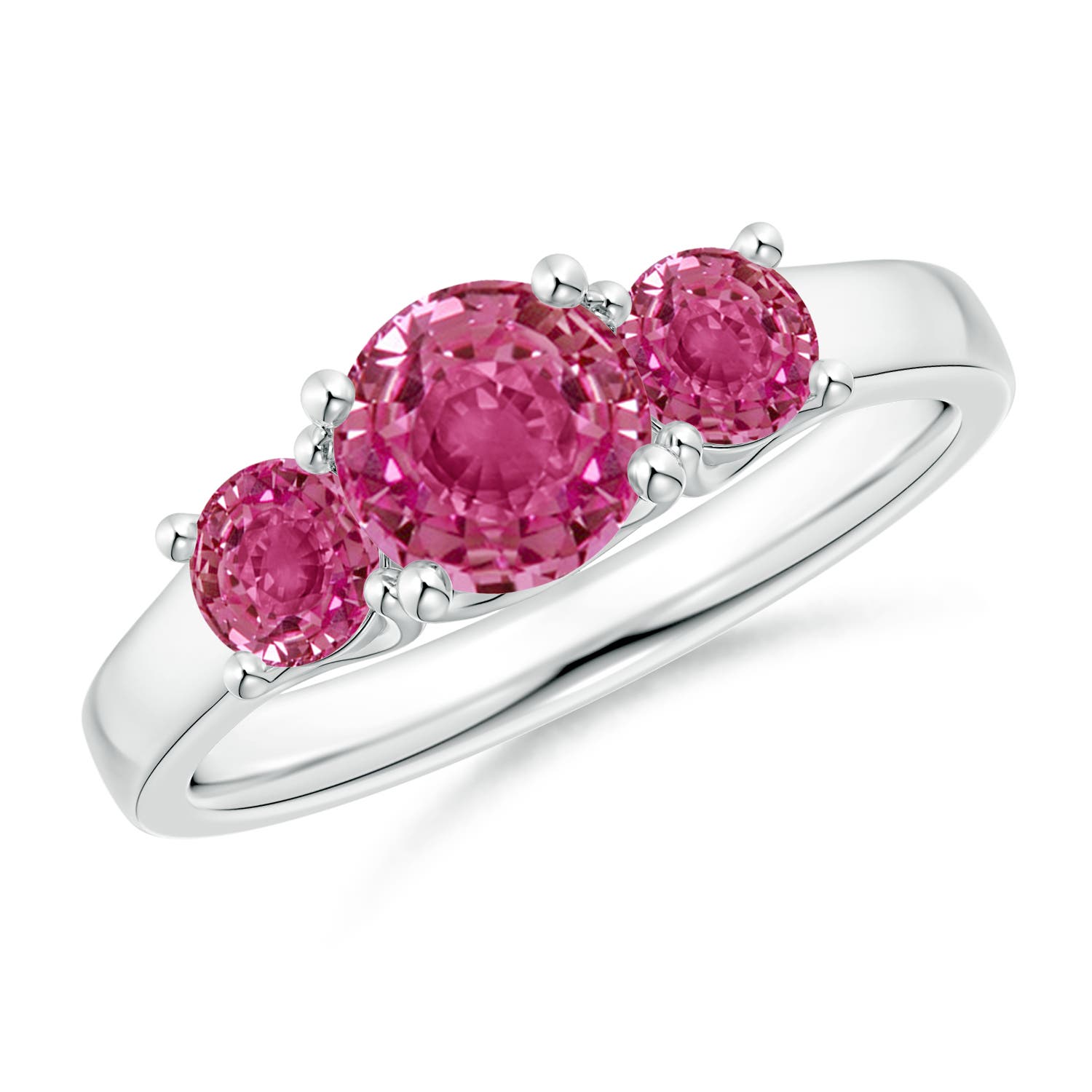 AAAA - Pink Sapphire / 1.66 CT / 14 KT White Gold