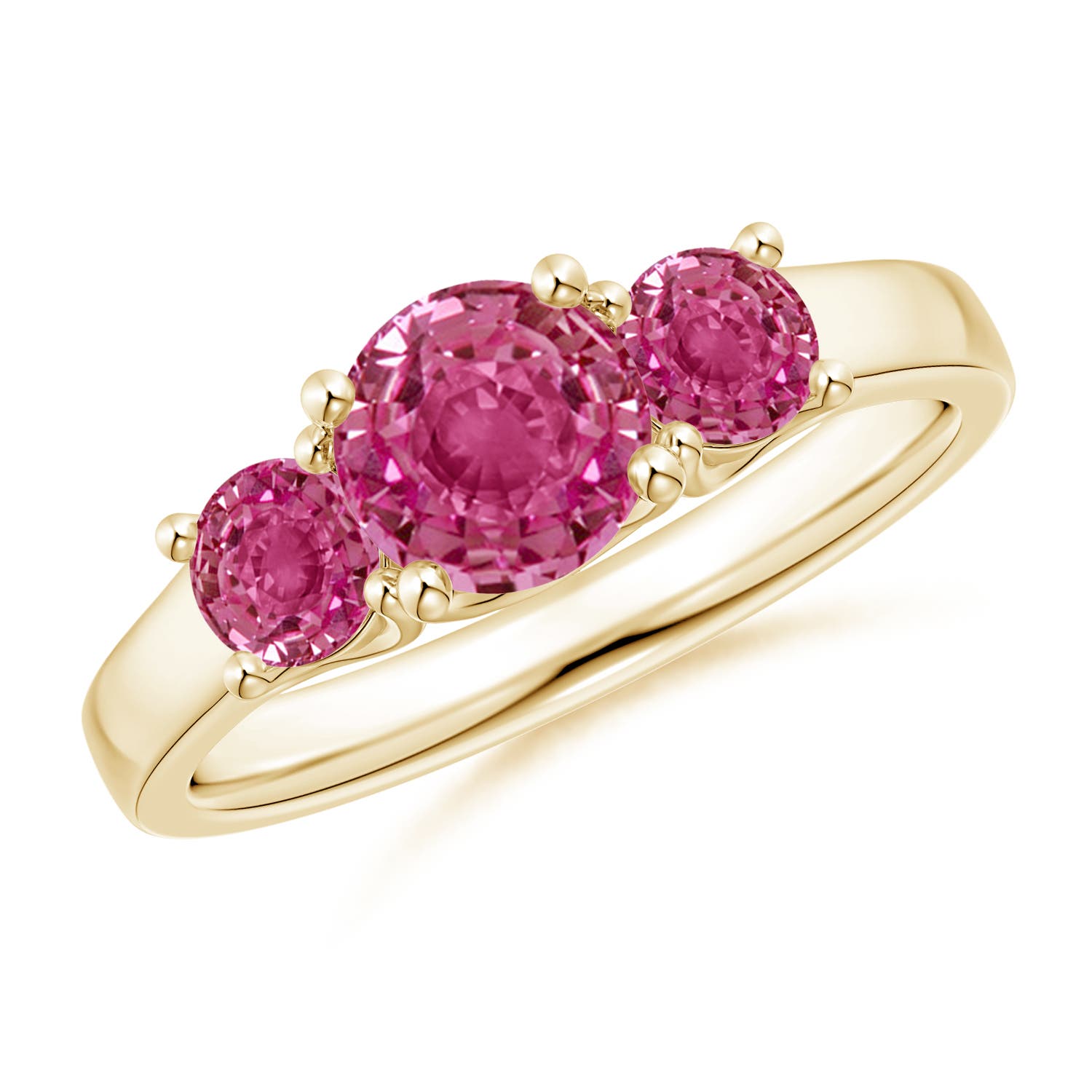 AAAA - Pink Sapphire / 1.66 CT / 14 KT Yellow Gold