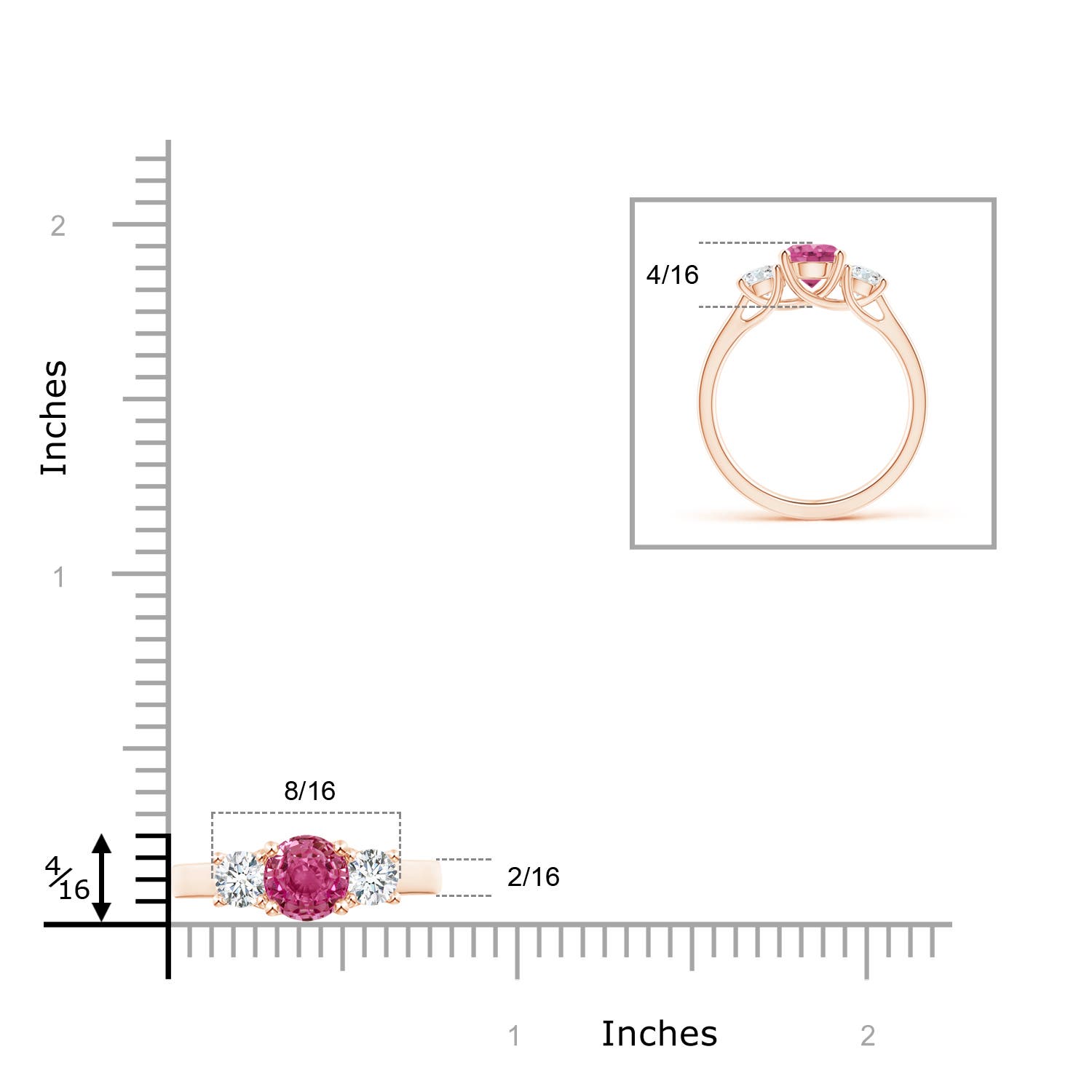 AAAA - Pink Sapphire / 1.46 CT / 14 KT Rose Gold