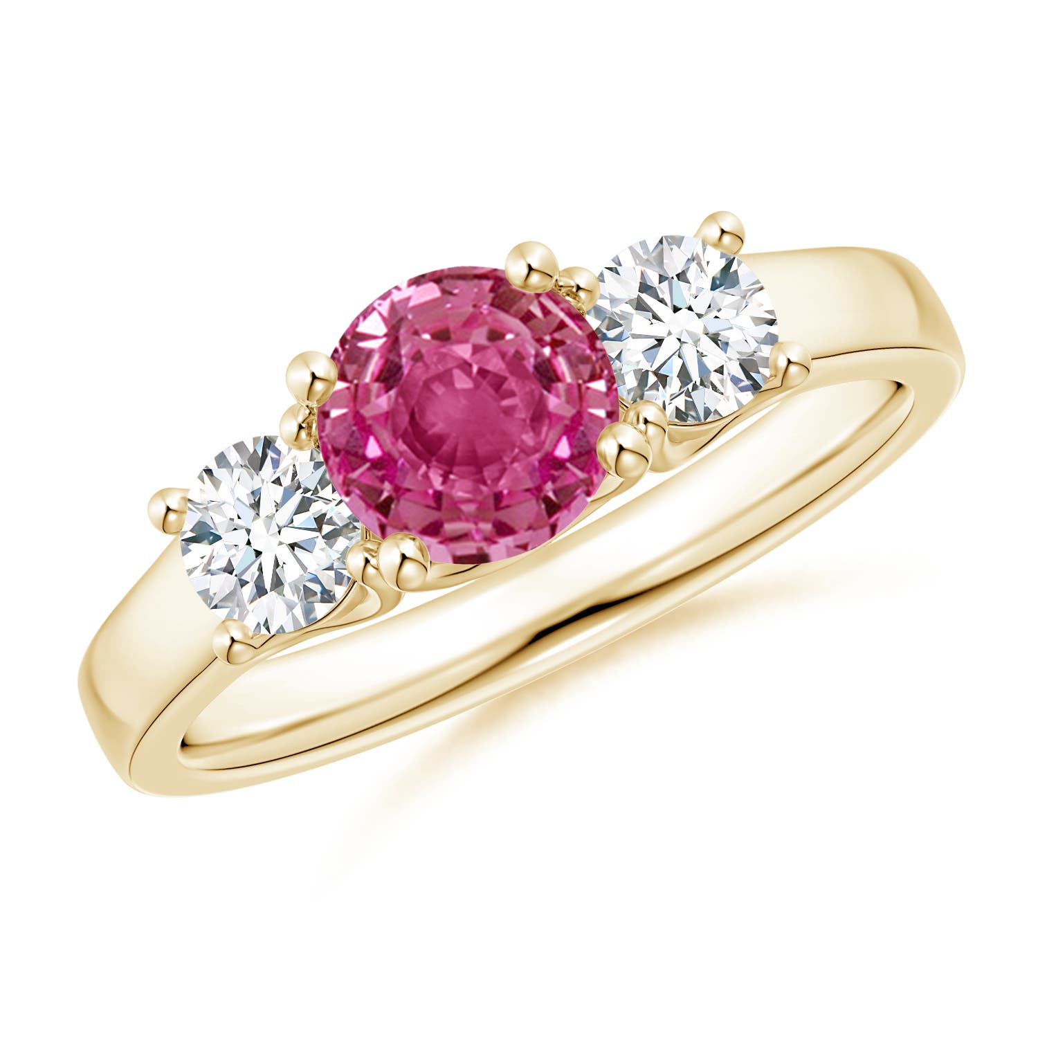 AAAA - Pink Sapphire / 1.46 CT / 14 KT Yellow Gold