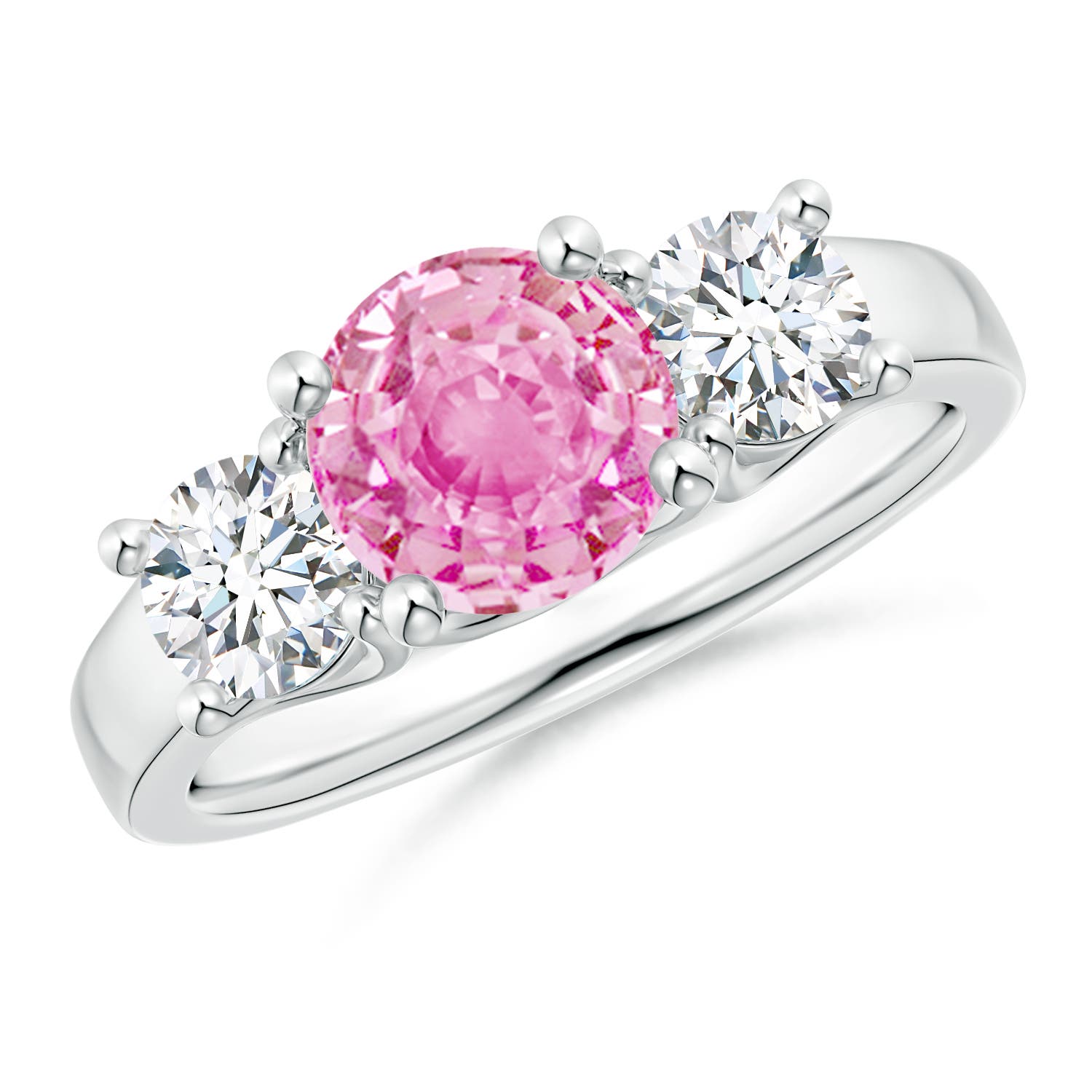 A - Pink Sapphire / 2.3 CT / 14 KT White Gold