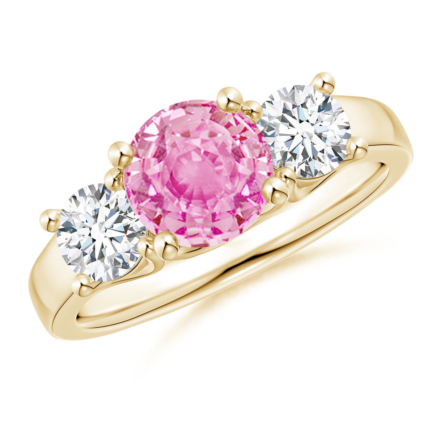 A - Pink Sapphire / 2.3 CT / 14 KT Yellow Gold