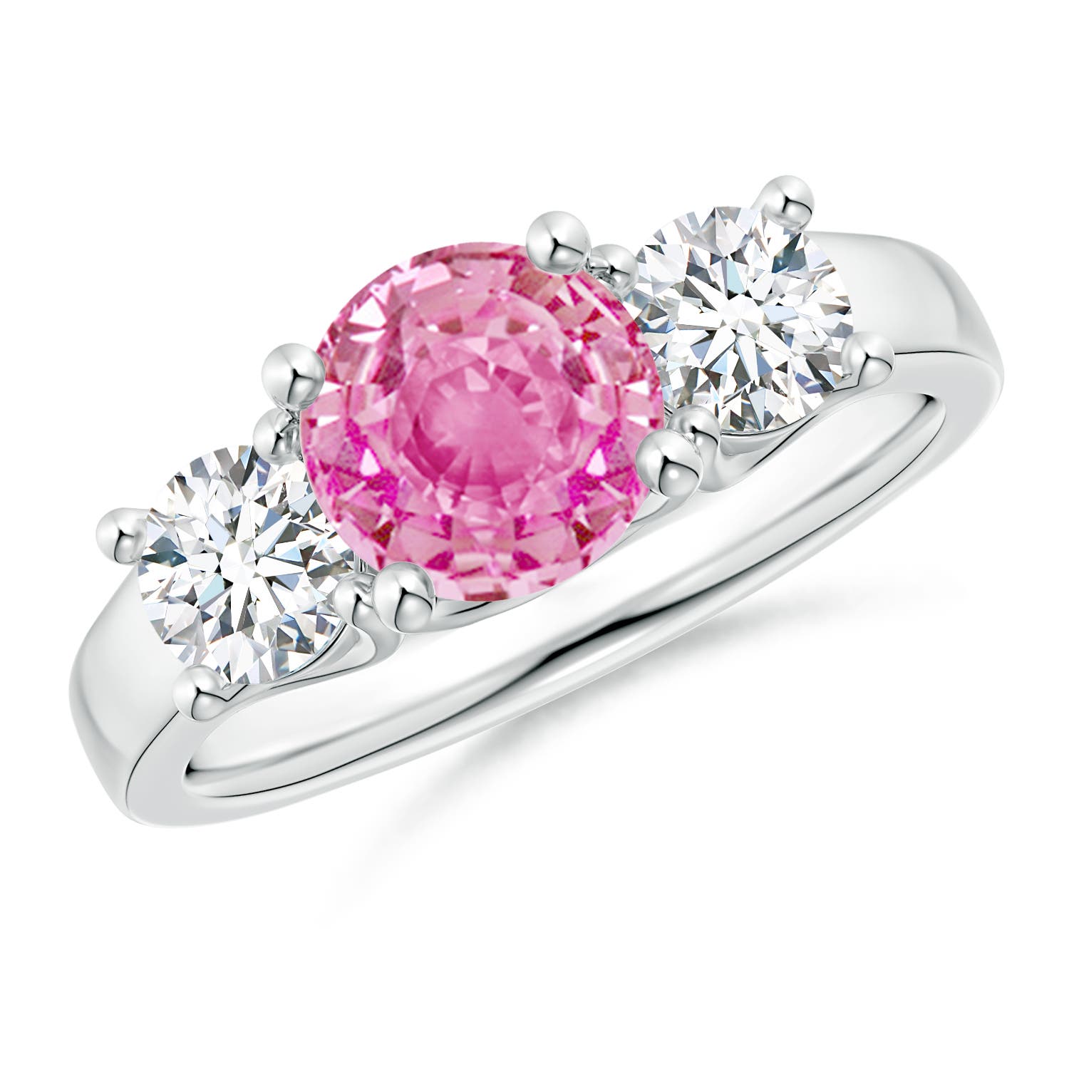 AA - Pink Sapphire / 2.3 CT / 14 KT White Gold