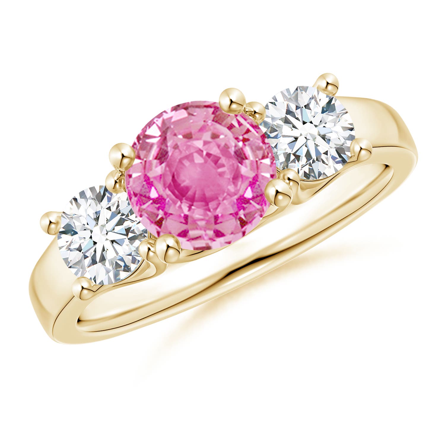 AA - Pink Sapphire / 2.3 CT / 14 KT Yellow Gold