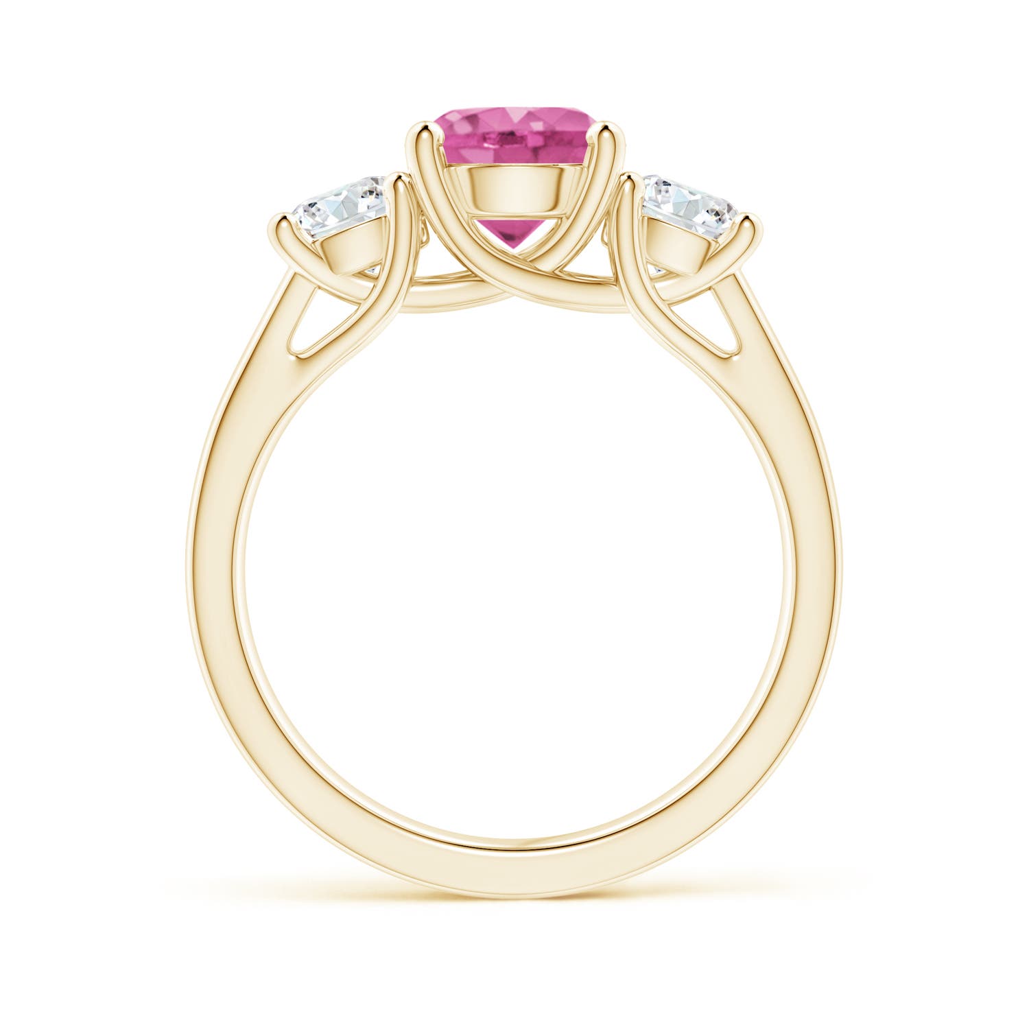 AAA - Pink Sapphire / 2.3 CT / 14 KT Yellow Gold