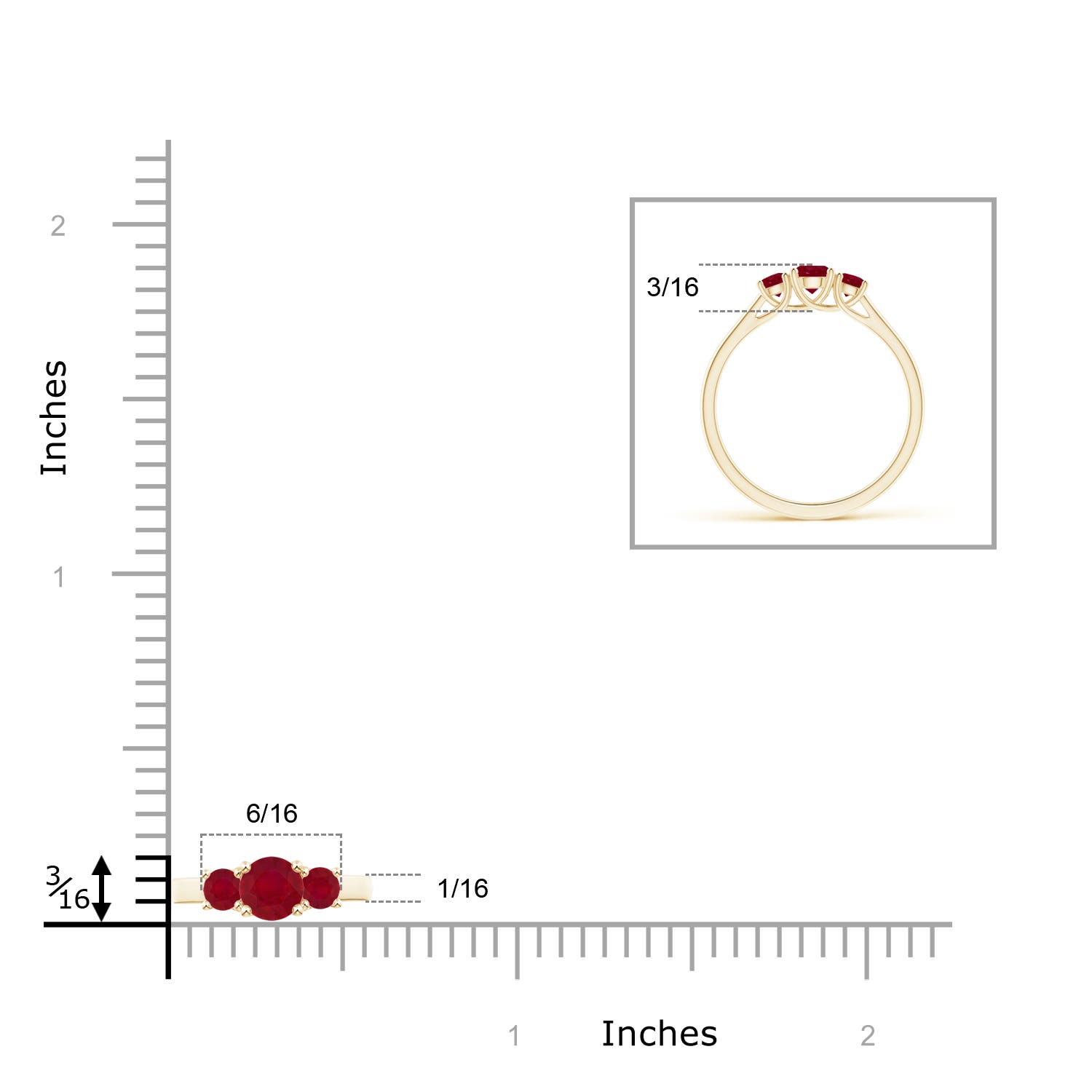 AA - Ruby / 0.64 CT / 14 KT Yellow Gold