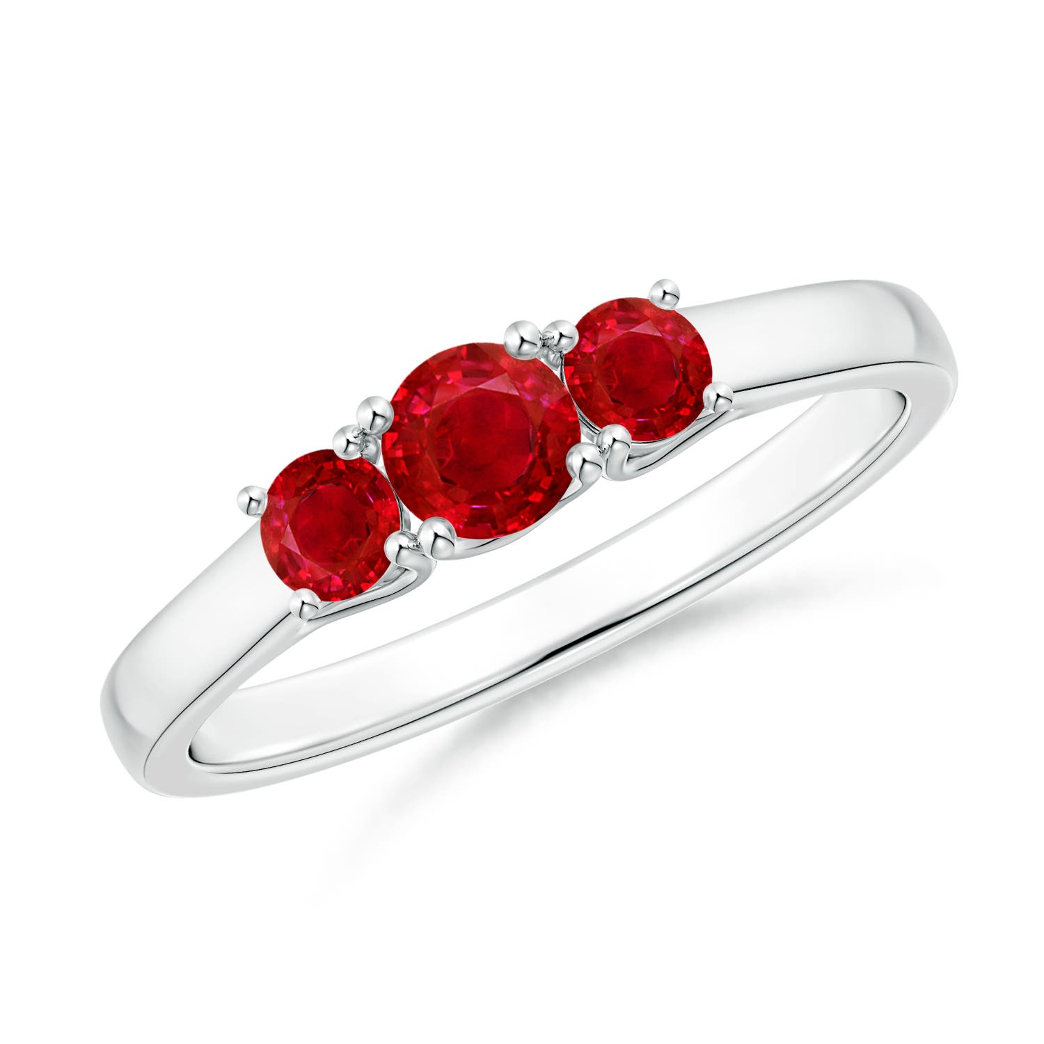 AAA - Ruby / 0.64 CT / 14 KT White Gold