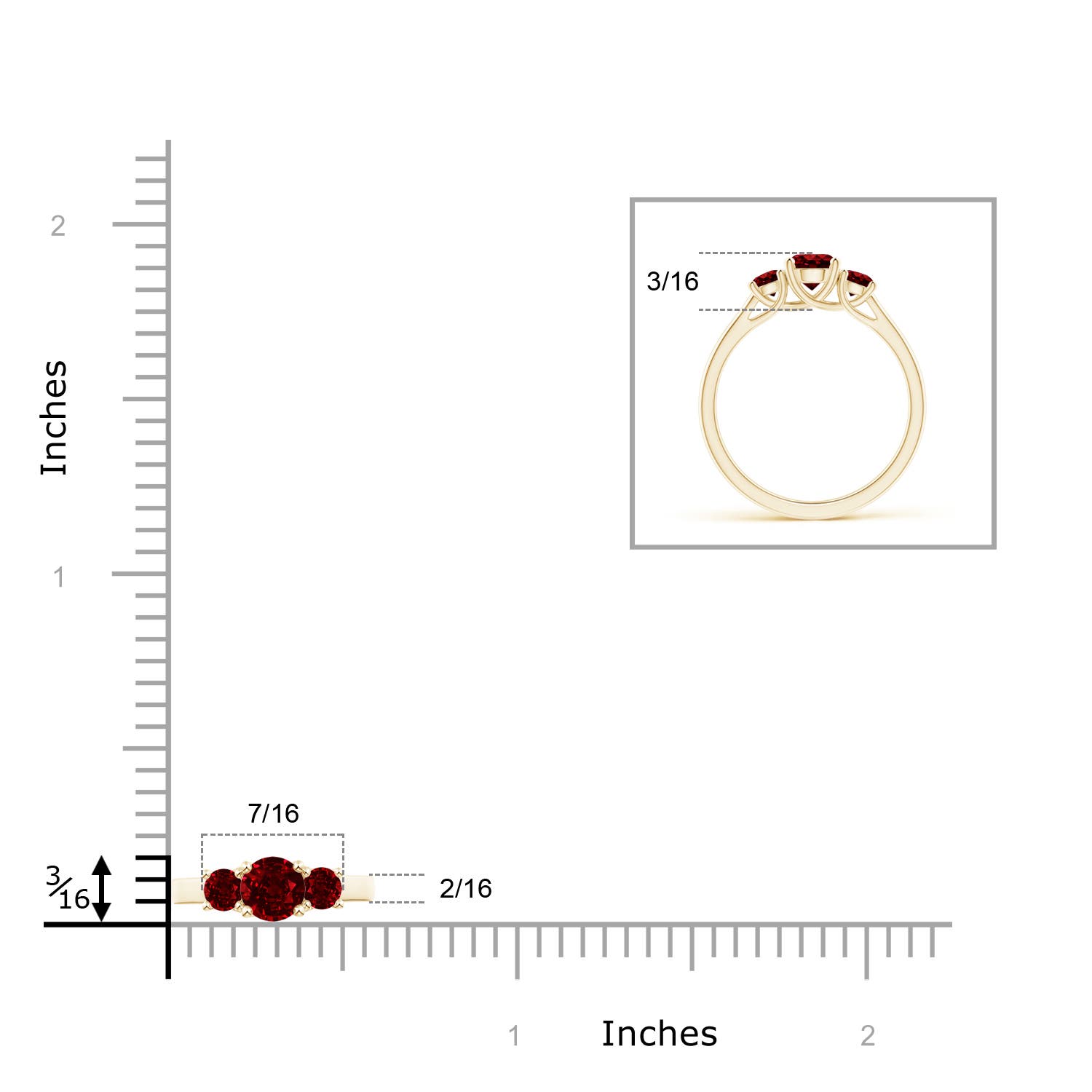 AAAA - Ruby / 1.06 CT / 14 KT Yellow Gold