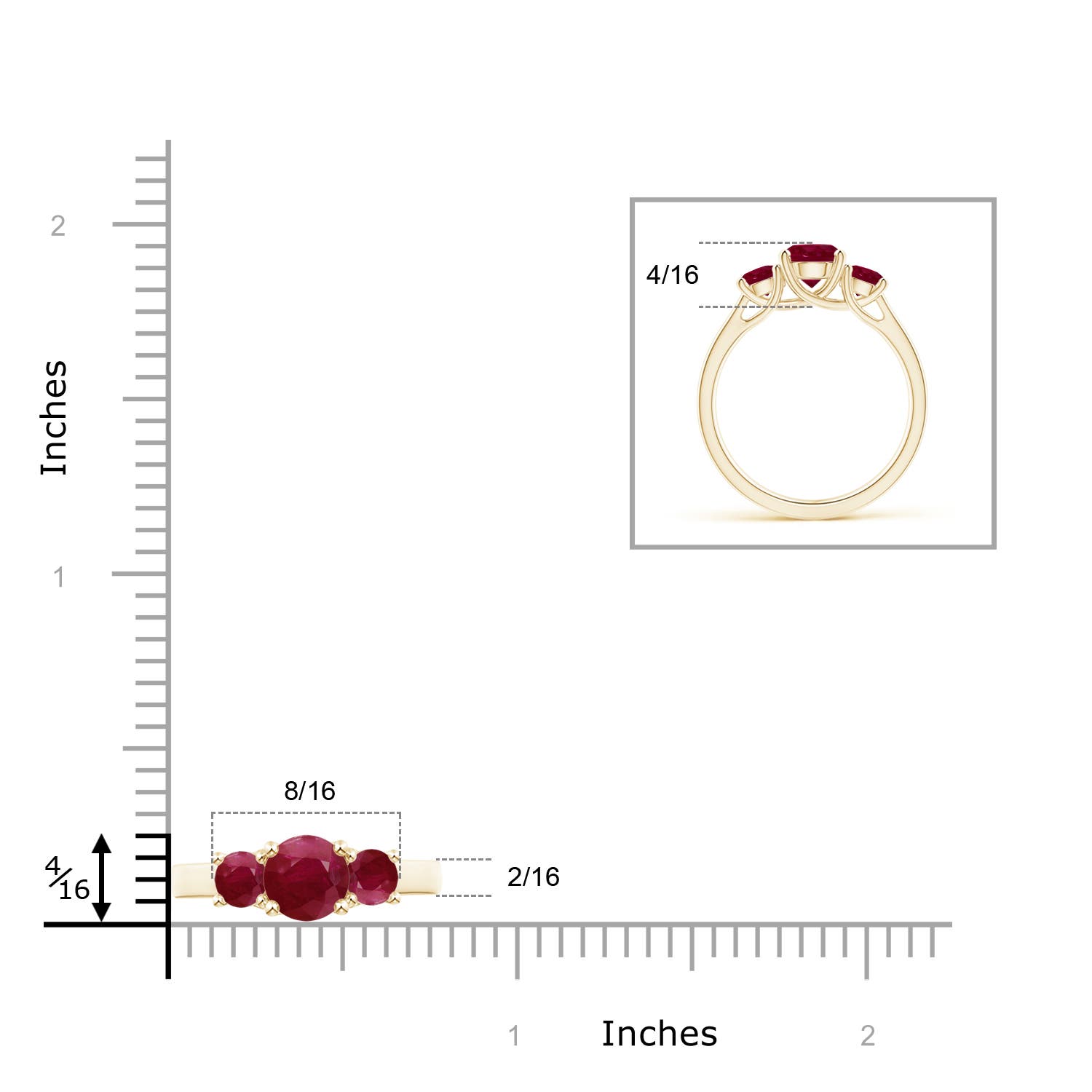 A - Ruby / 1.68 CT / 14 KT Yellow Gold