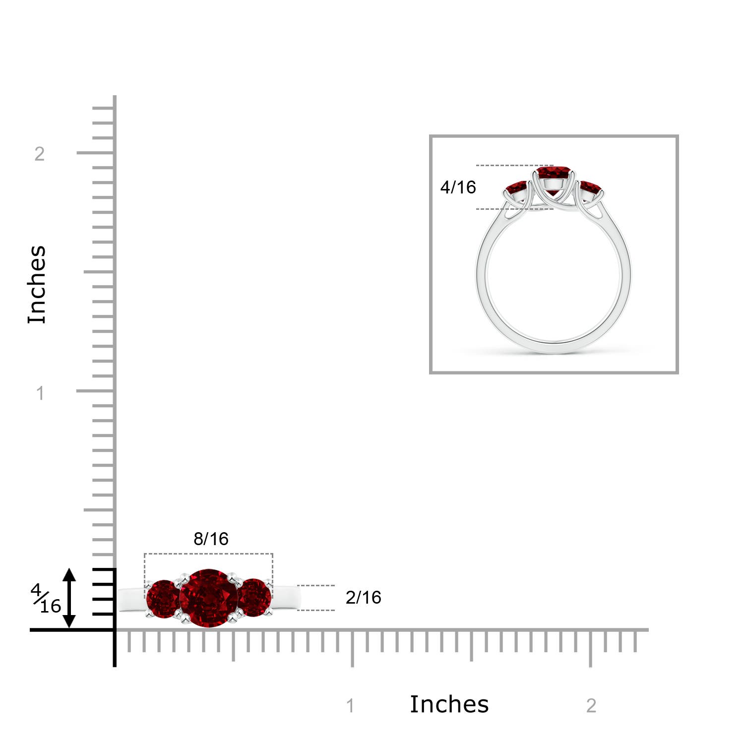 AAAA - Ruby / 1.68 CT / 14 KT White Gold