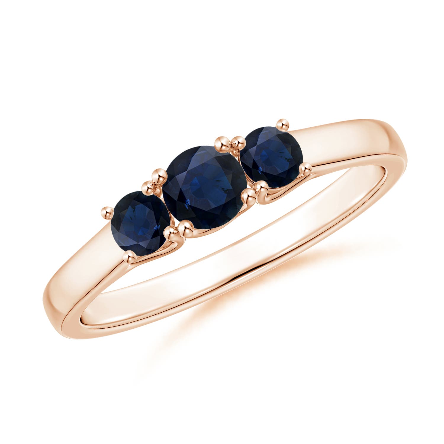 A - Blue Sapphire / 0.61 CT / 14 KT Rose Gold