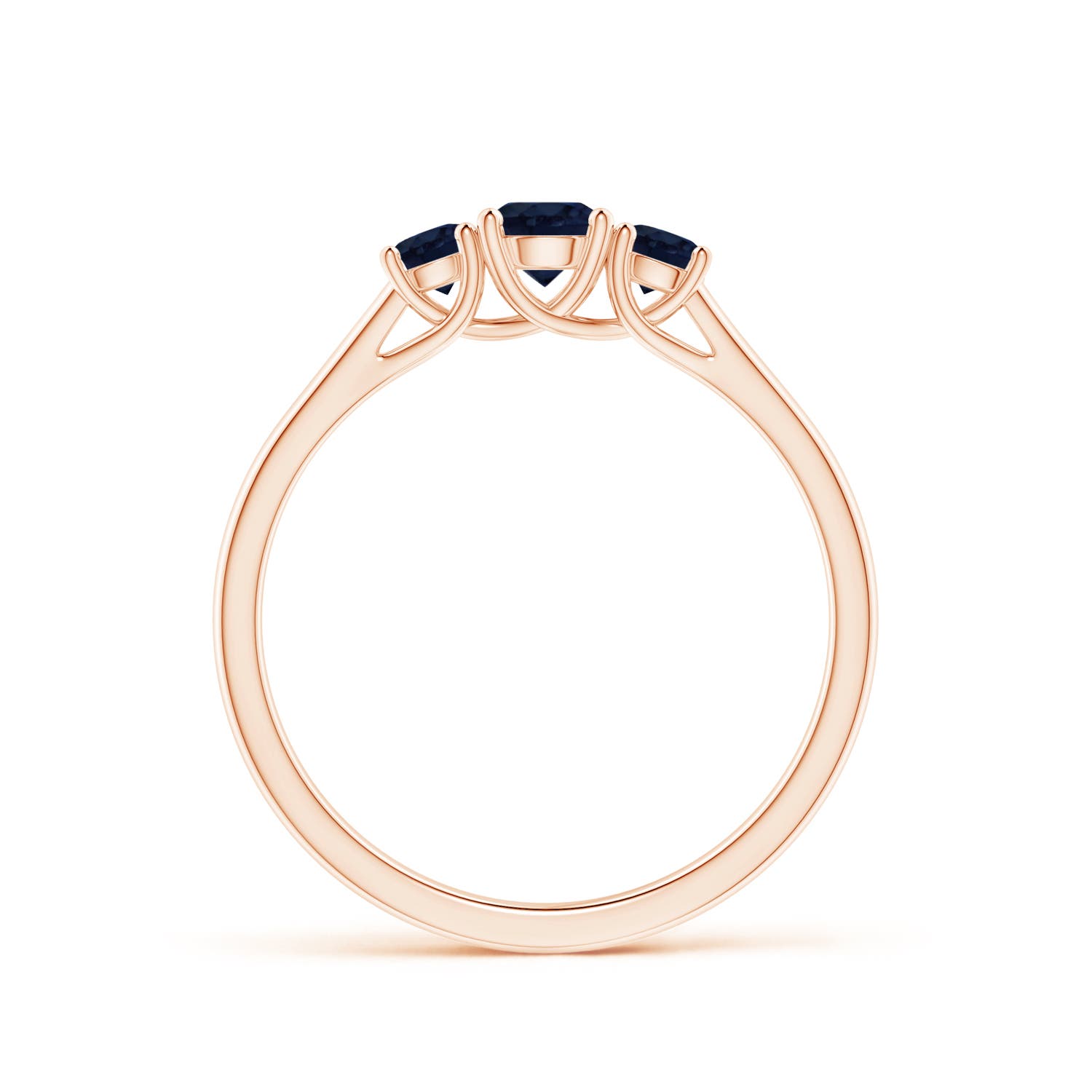 A - Blue Sapphire / 0.61 CT / 14 KT Rose Gold