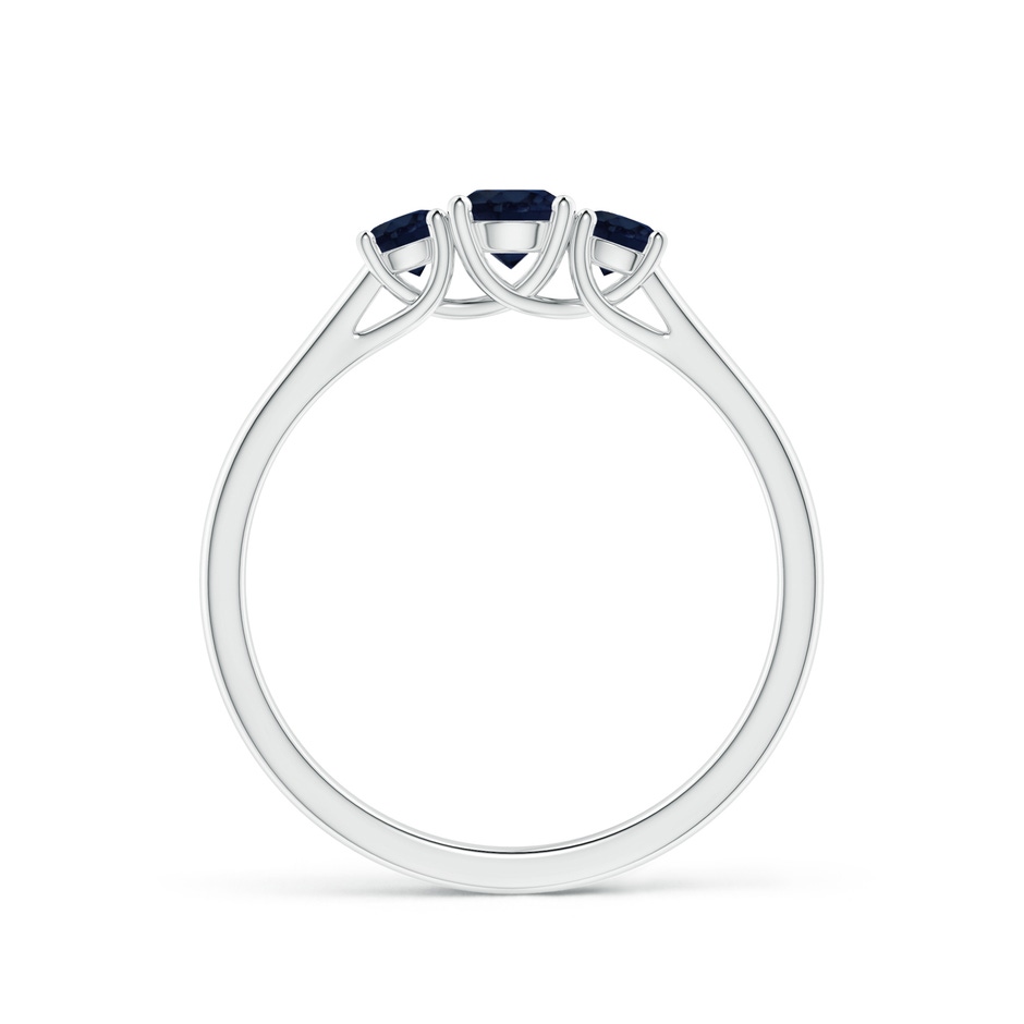 4mm A Classic Round Sapphire Three Stone Ring in White Gold side-1