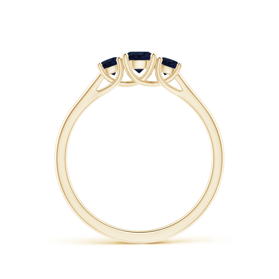 4mm A Classic Round Sapphire Three Stone Ring in Yellow Gold side-1