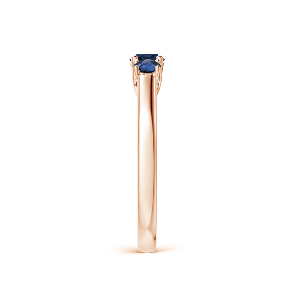 4mm AA Classic Round Sapphire Three Stone Ring in Rose Gold side-2