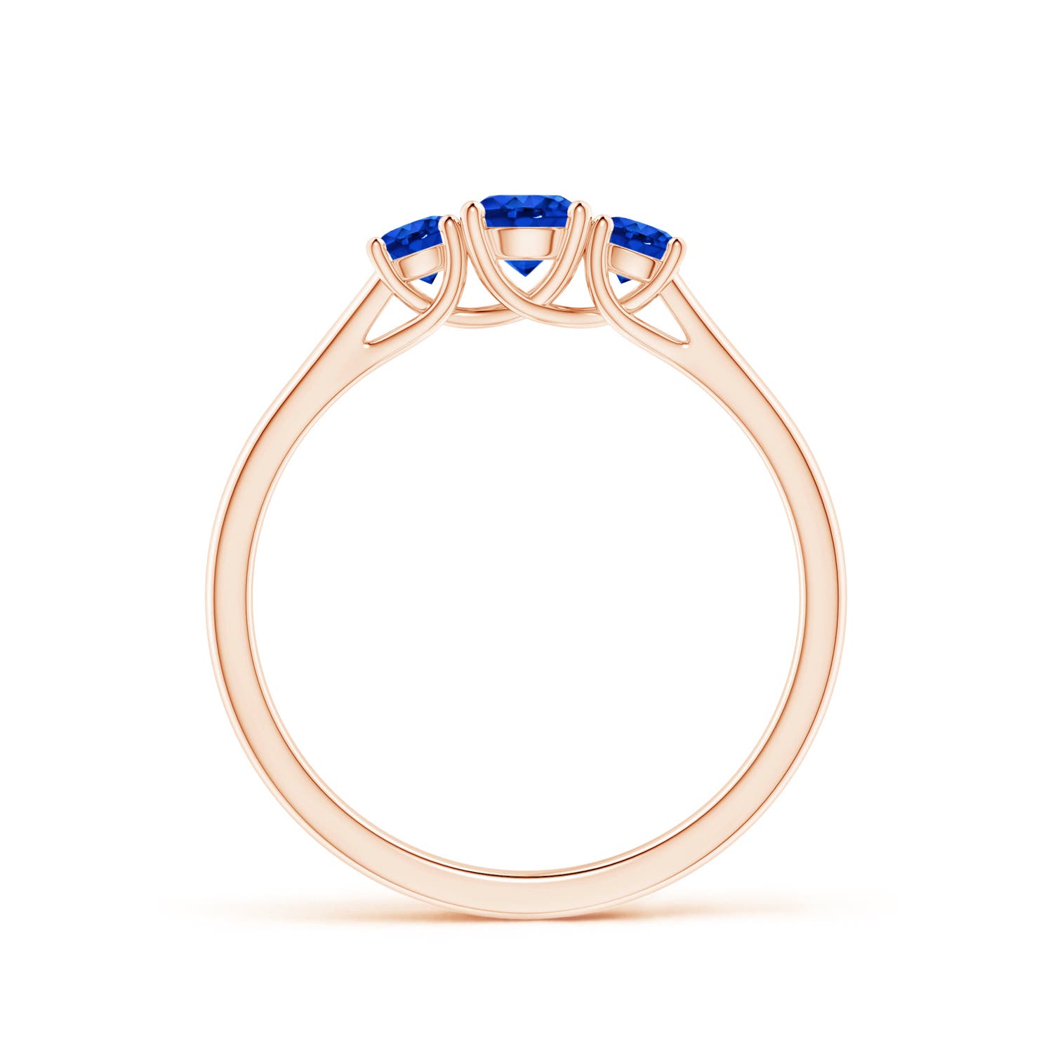 AAAA - Blue Sapphire / 0.61 CT / 14 KT Rose Gold