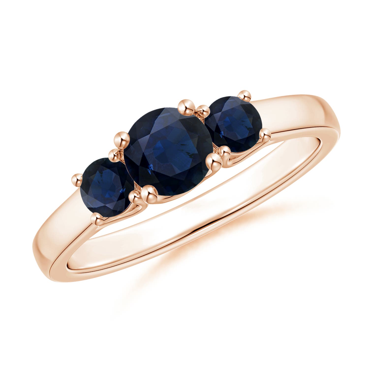 A - Blue Sapphire / 1.04 CT / 14 KT Rose Gold