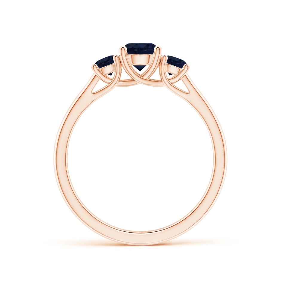 5mm A Classic Round Sapphire Three Stone Ring in Rose Gold side-1