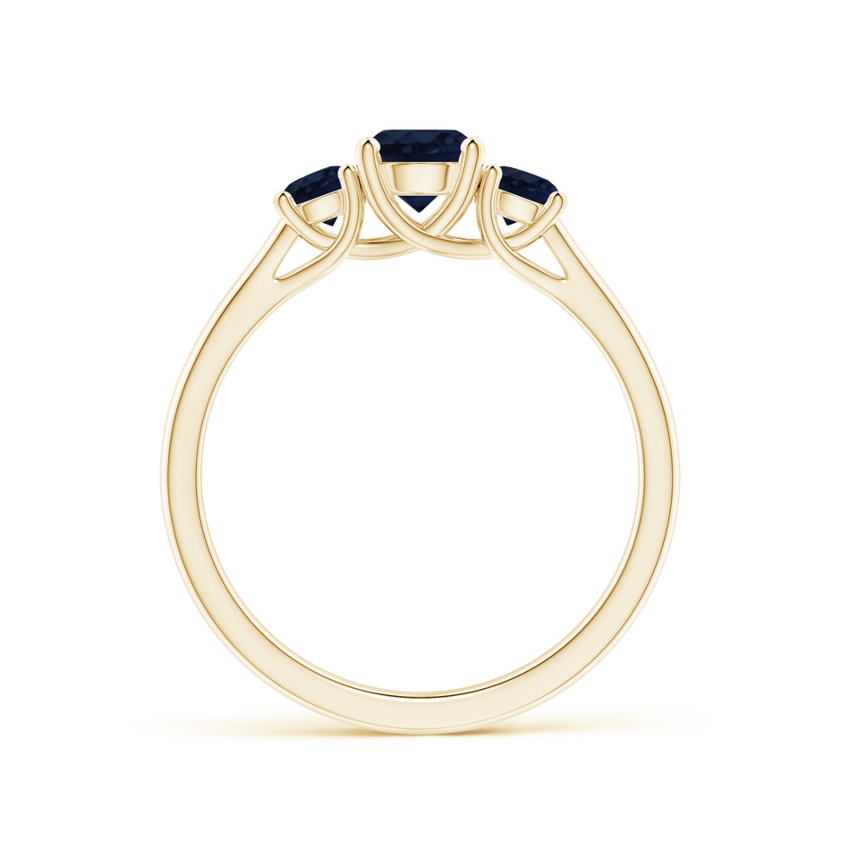 5mm A Classic Round Sapphire Three Stone Ring in Yellow Gold side-1