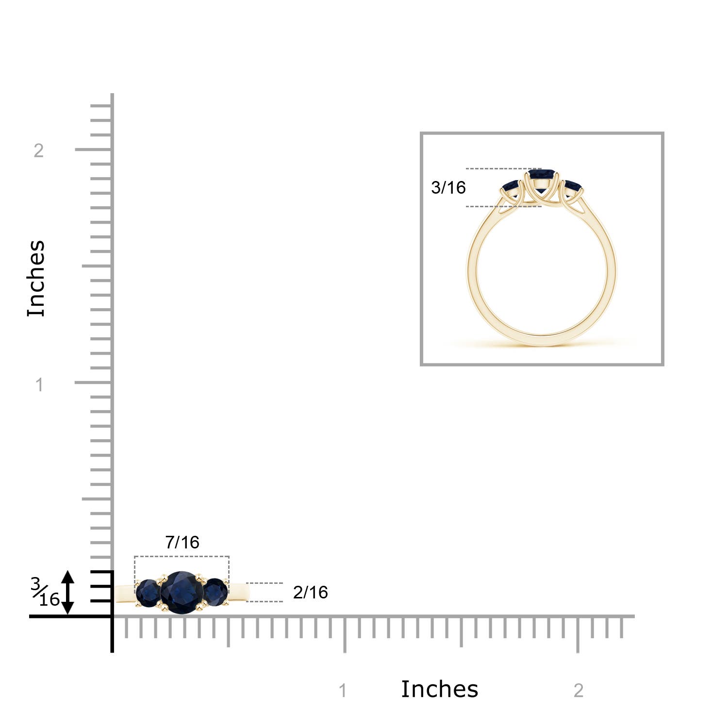 A - Blue Sapphire / 1.04 CT / 14 KT Yellow Gold