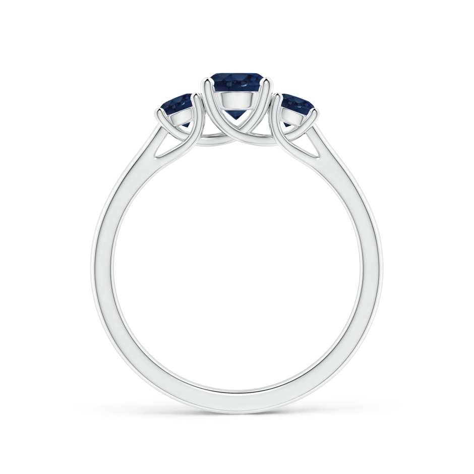 5mm AA Classic Round Sapphire Three Stone Ring in P950 Platinum side-1
