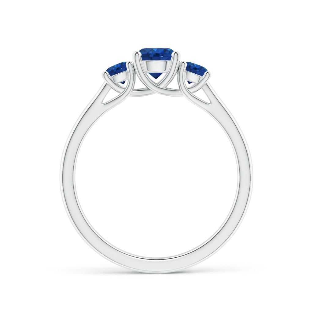 5mm AAA Classic Round Sapphire Three Stone Ring in White Gold - side_1