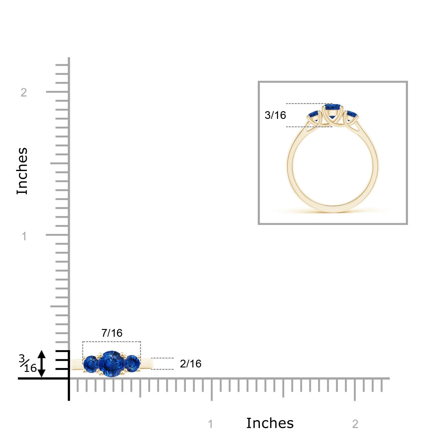 AAA - Blue Sapphire / 1.04 CT / 14 KT Yellow Gold