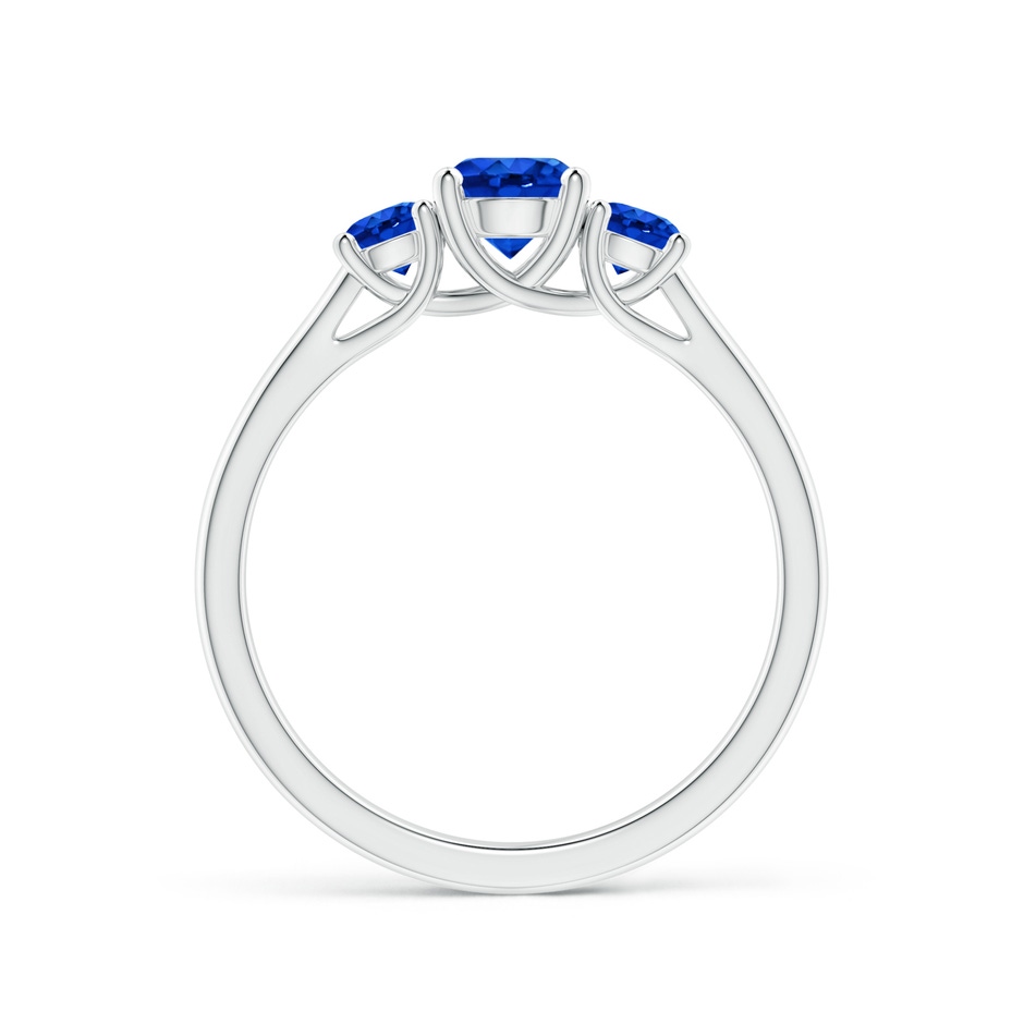 5mm AAAA Classic Round Sapphire Three Stone Ring in P950 Platinum side-1