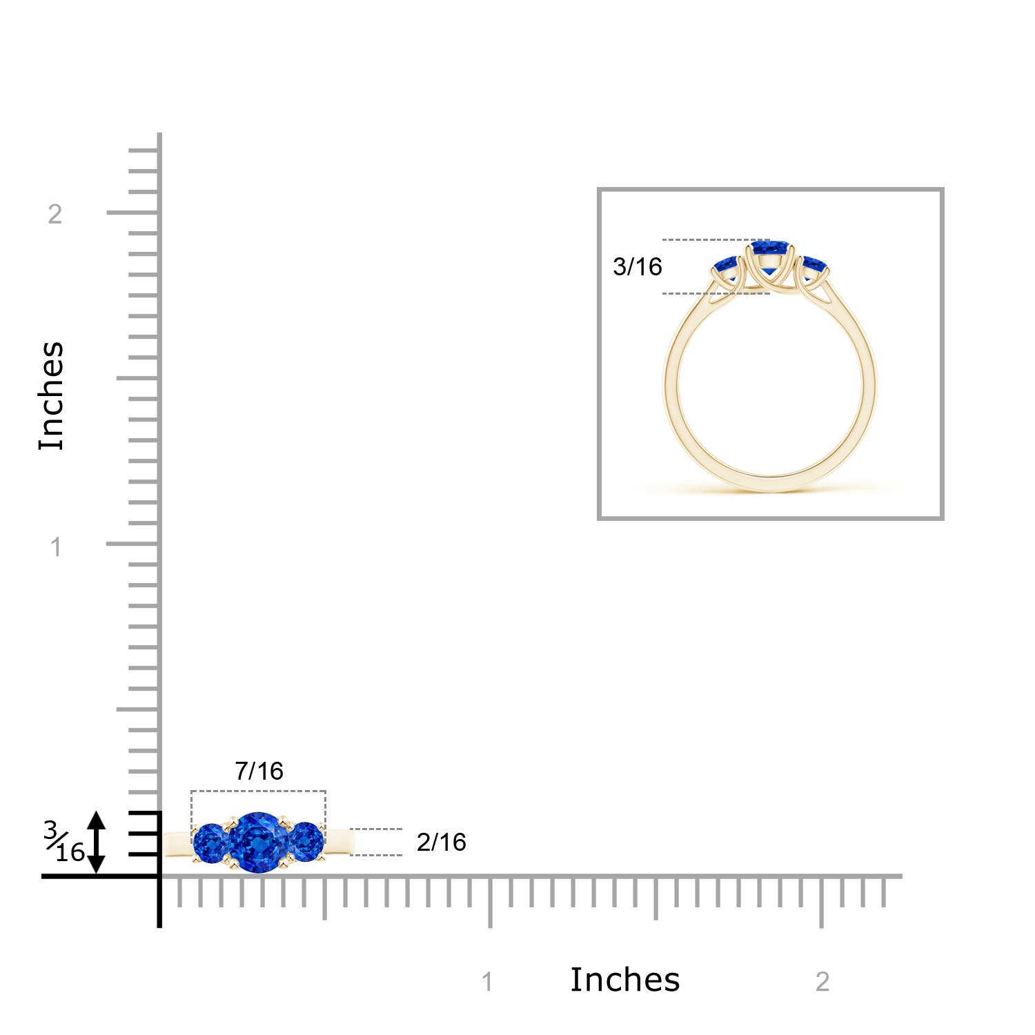 AAAA - Blue Sapphire / 1.04 CT / 14 KT Yellow Gold