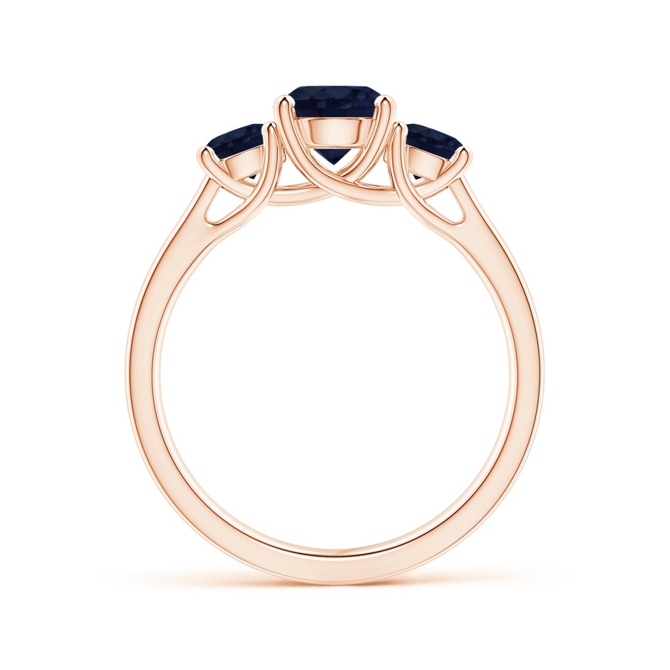6mm A Classic Round Sapphire Three Stone Ring in Rose Gold side-1