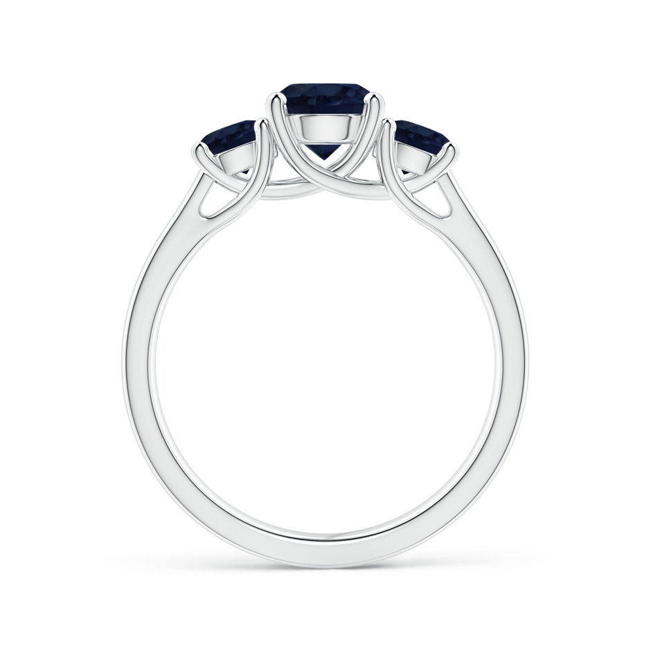 6mm A Classic Round Sapphire Three Stone Ring in White Gold side-1